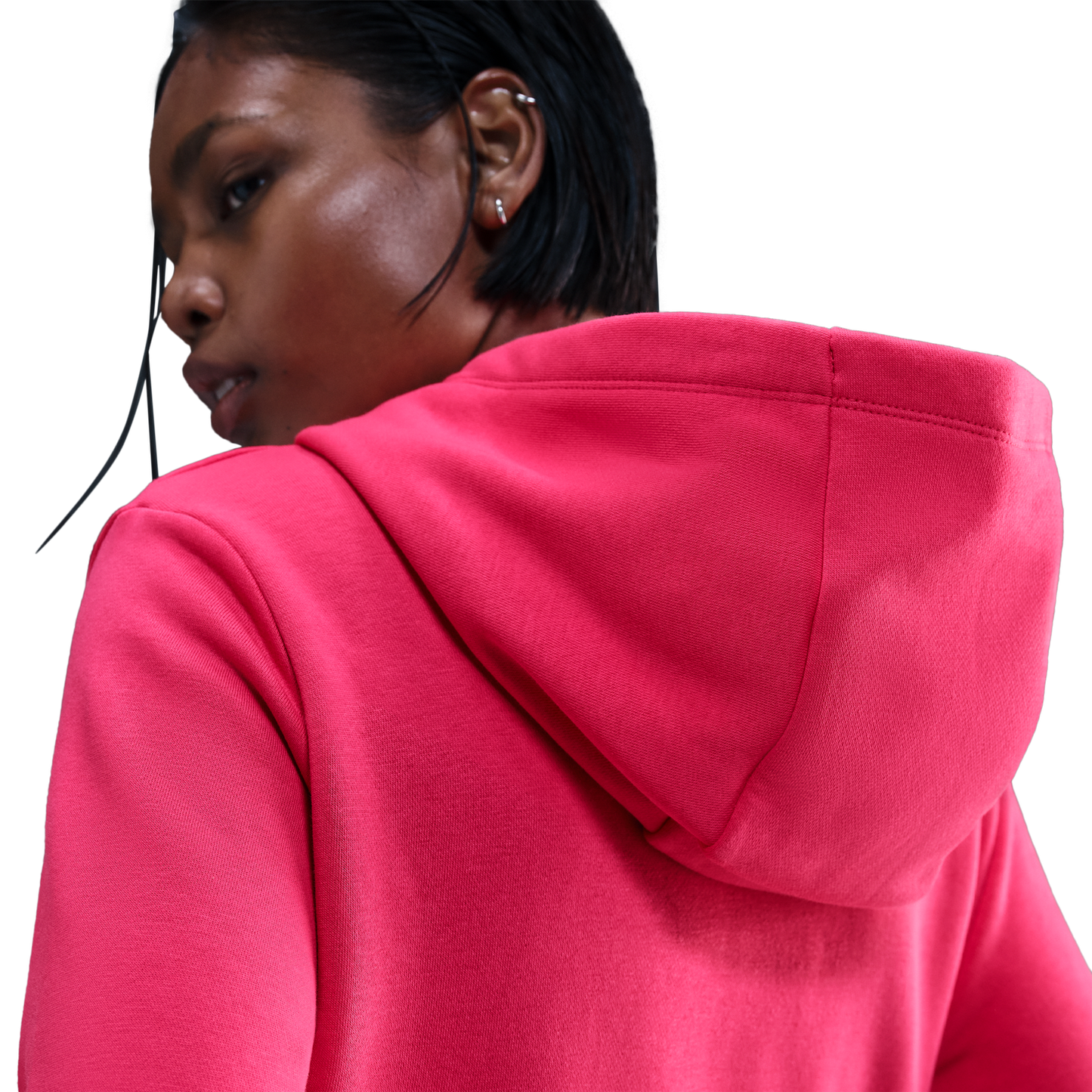 Nike NSW Club Fleece PO Hoodie - Women's - White/Rush Pink