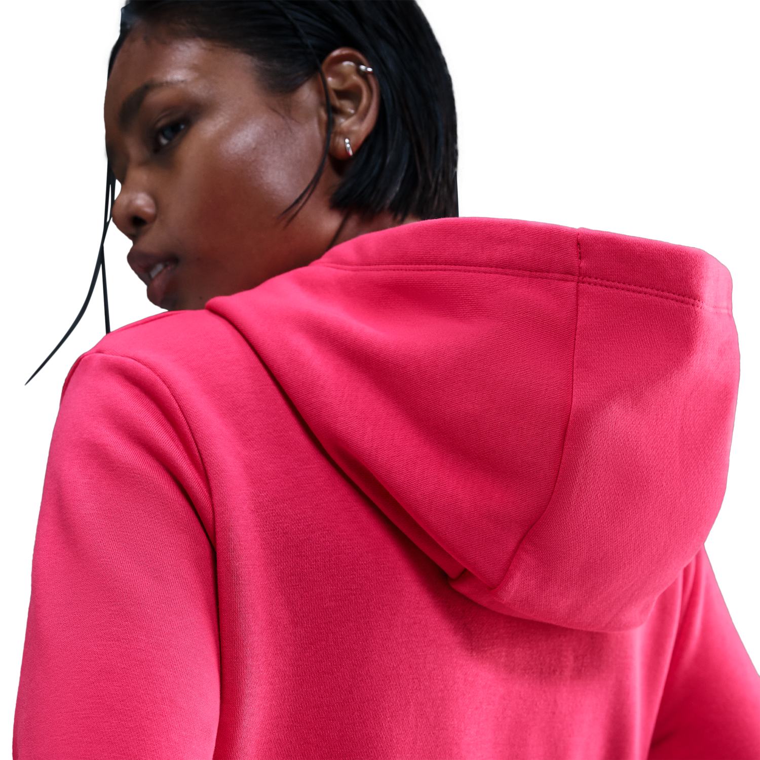 Nike NSW Club Fleece PO Hoodie - Women's - White/Rush Pink