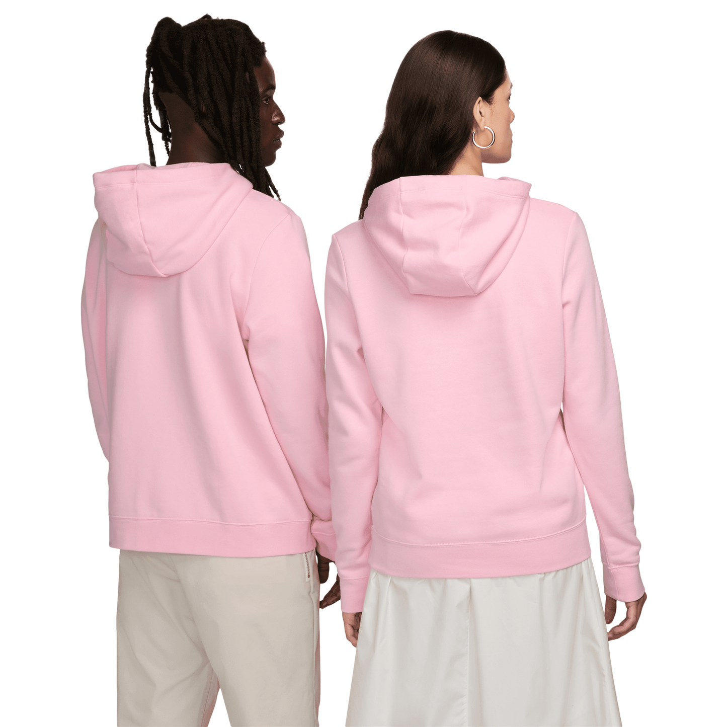 Nike NSW Club Fleece PO Hoodie - Women's - White/Med Soft Pink