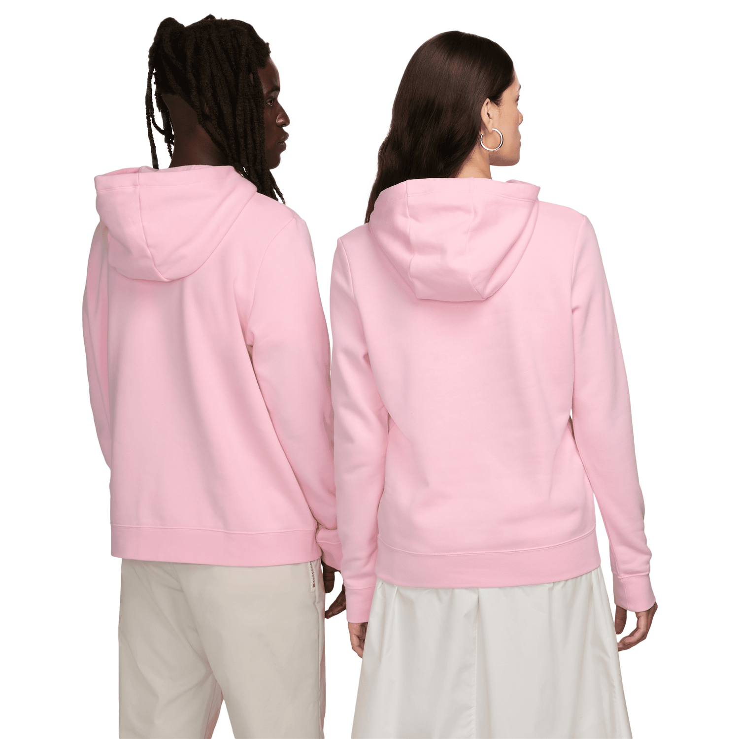 Nike NSW Club Fleece PO Hoodie - Women's - White/Med Soft Pink