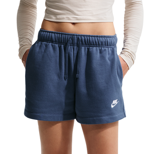 Nike NSW Club Fleece MR Short - Women's - Mystic Navy/White