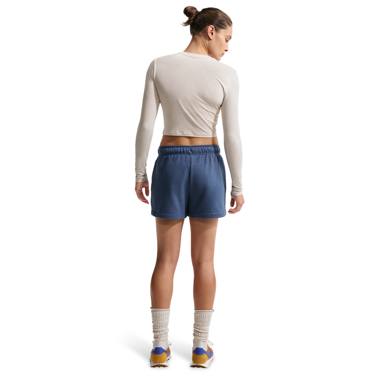 Nike NSW Club Fleece MR Short - Women's - Mystic Navy/White