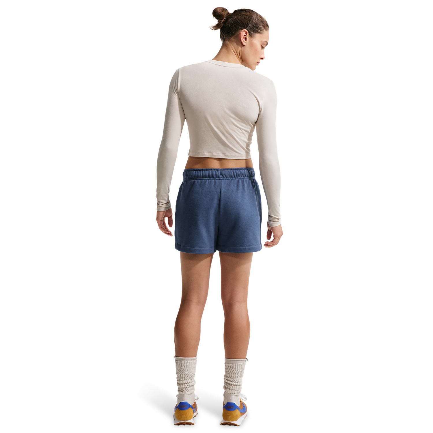 Nike NSW Club Fleece MR Short - Women's - Mystic Navy/White