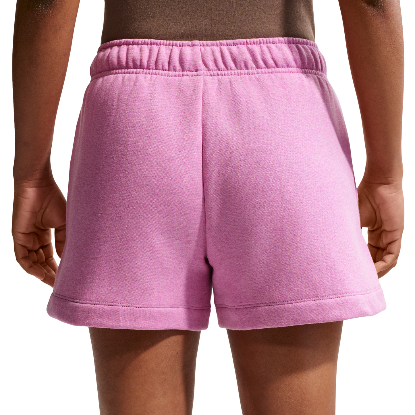 Nike NSW Club Fleece MR Short - Women's - Heather/Lt Magenta/White
