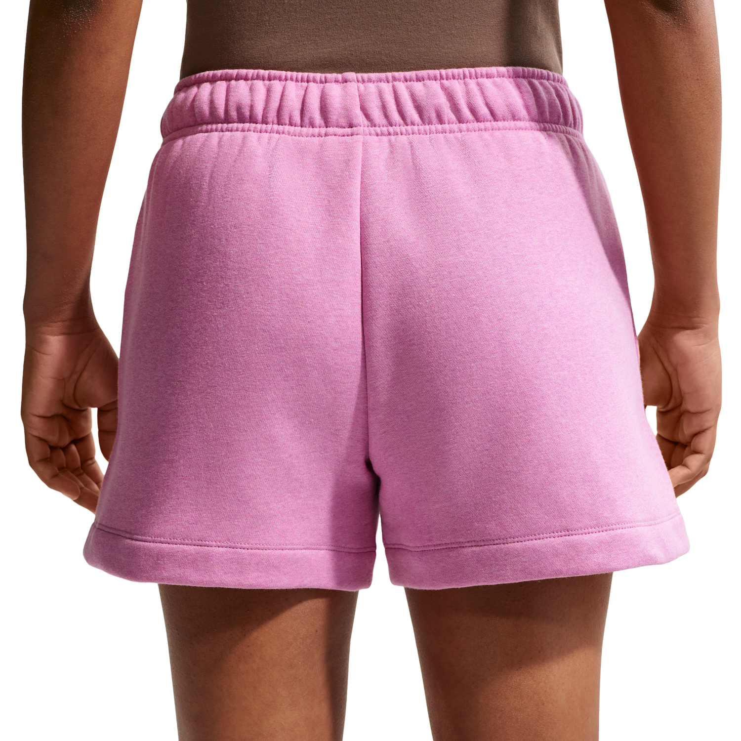 Nike NSW Club Fleece MR Short - Women's - Heather/Lt Magenta/White