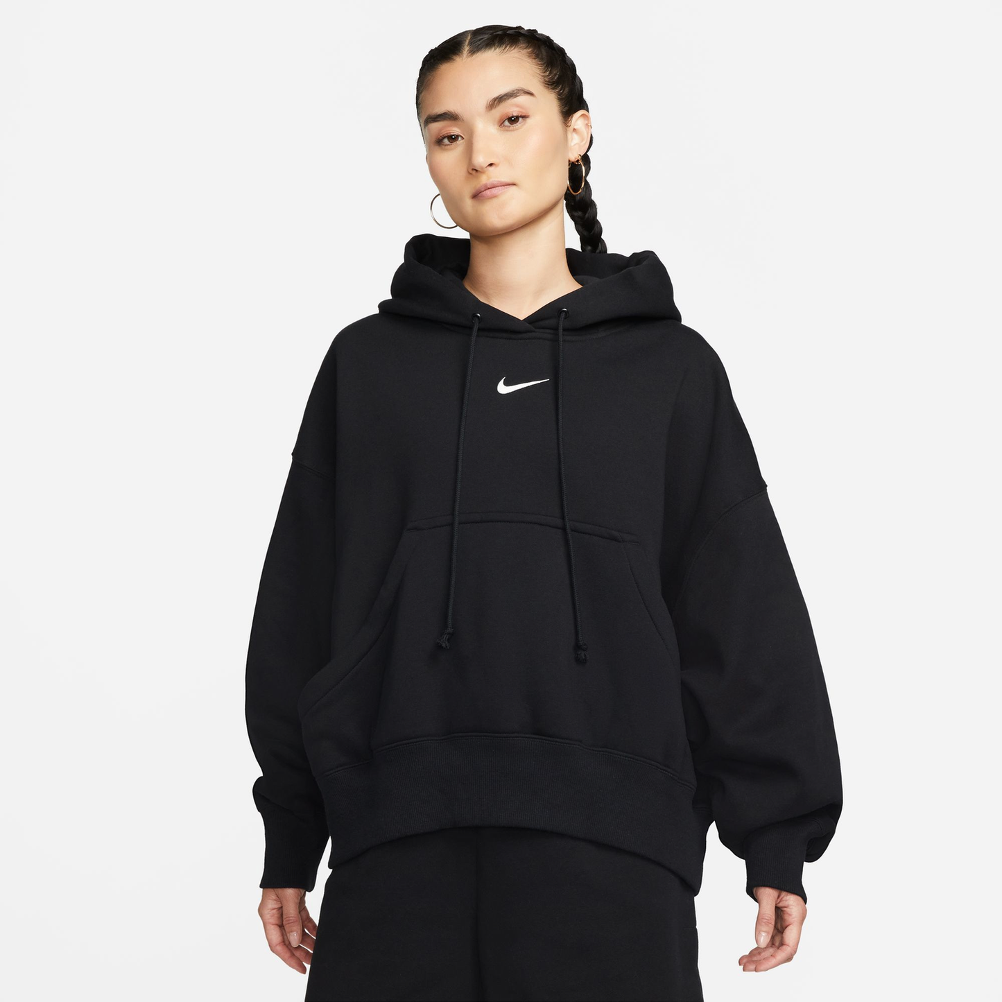Nike PHNX Fleece OS Pullover Hoodie - Women's - Black/Sail
