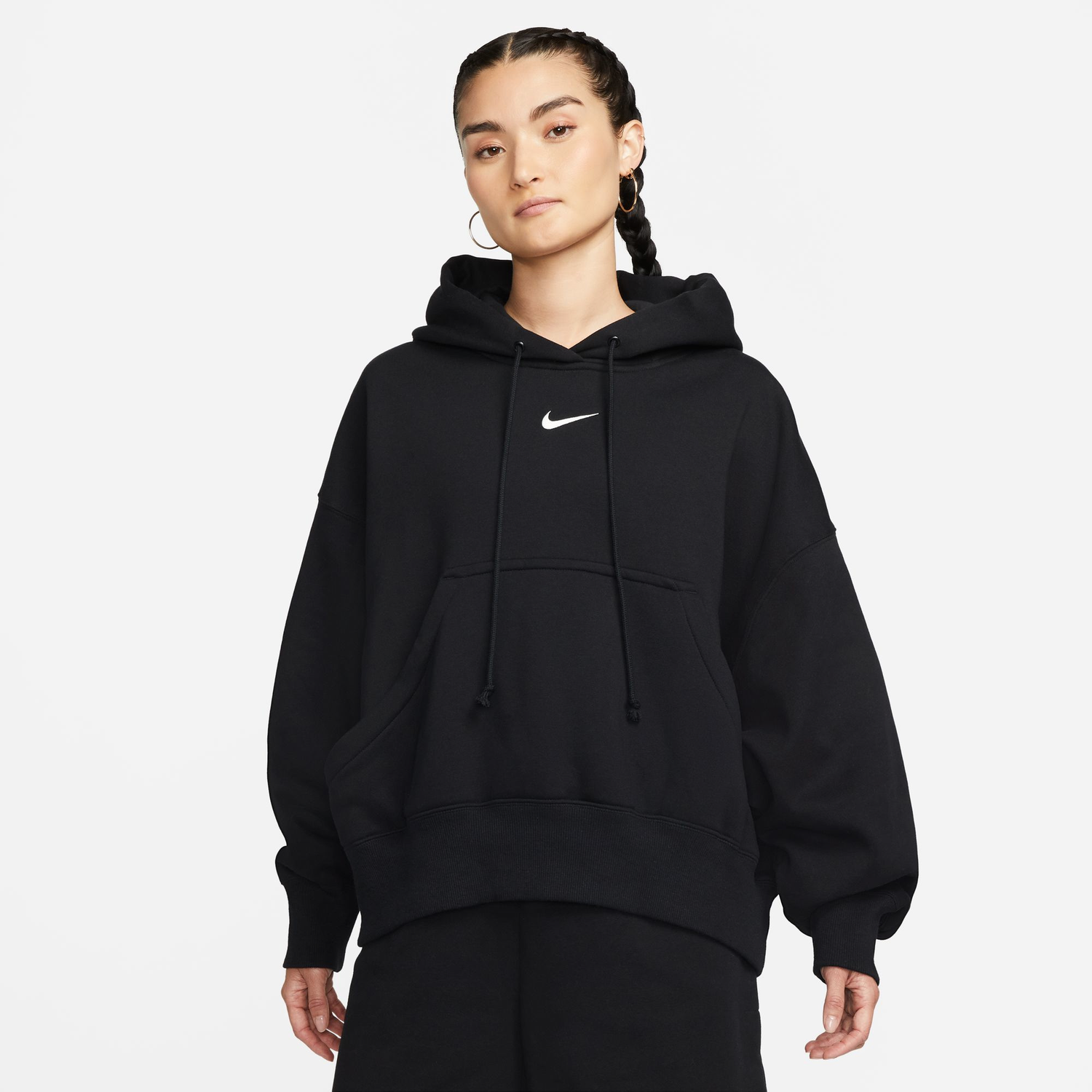 Nike PHNX Fleece OS Pullover Hoodie - Women's - Black/Sail