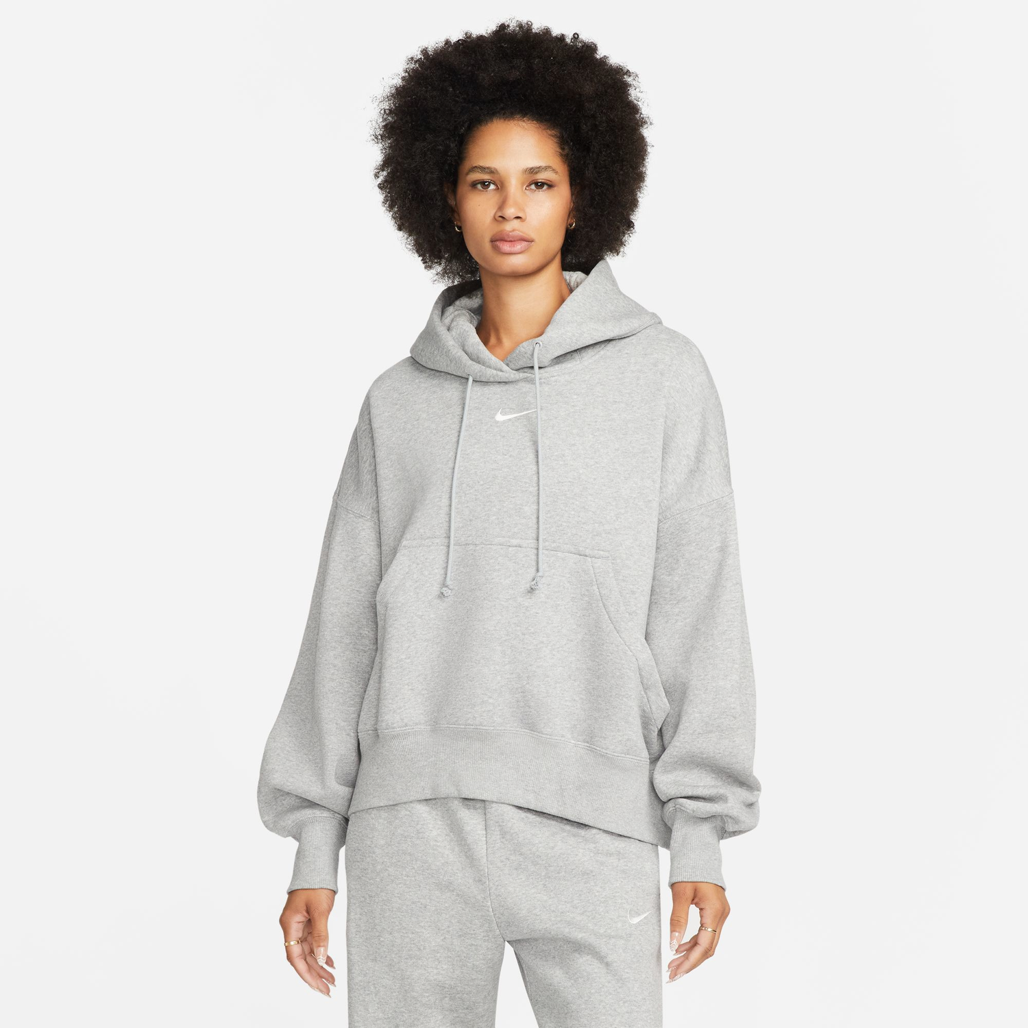 Nike PHNX Fleece OS Pullover Hoodie - Women's - Sail/Grey