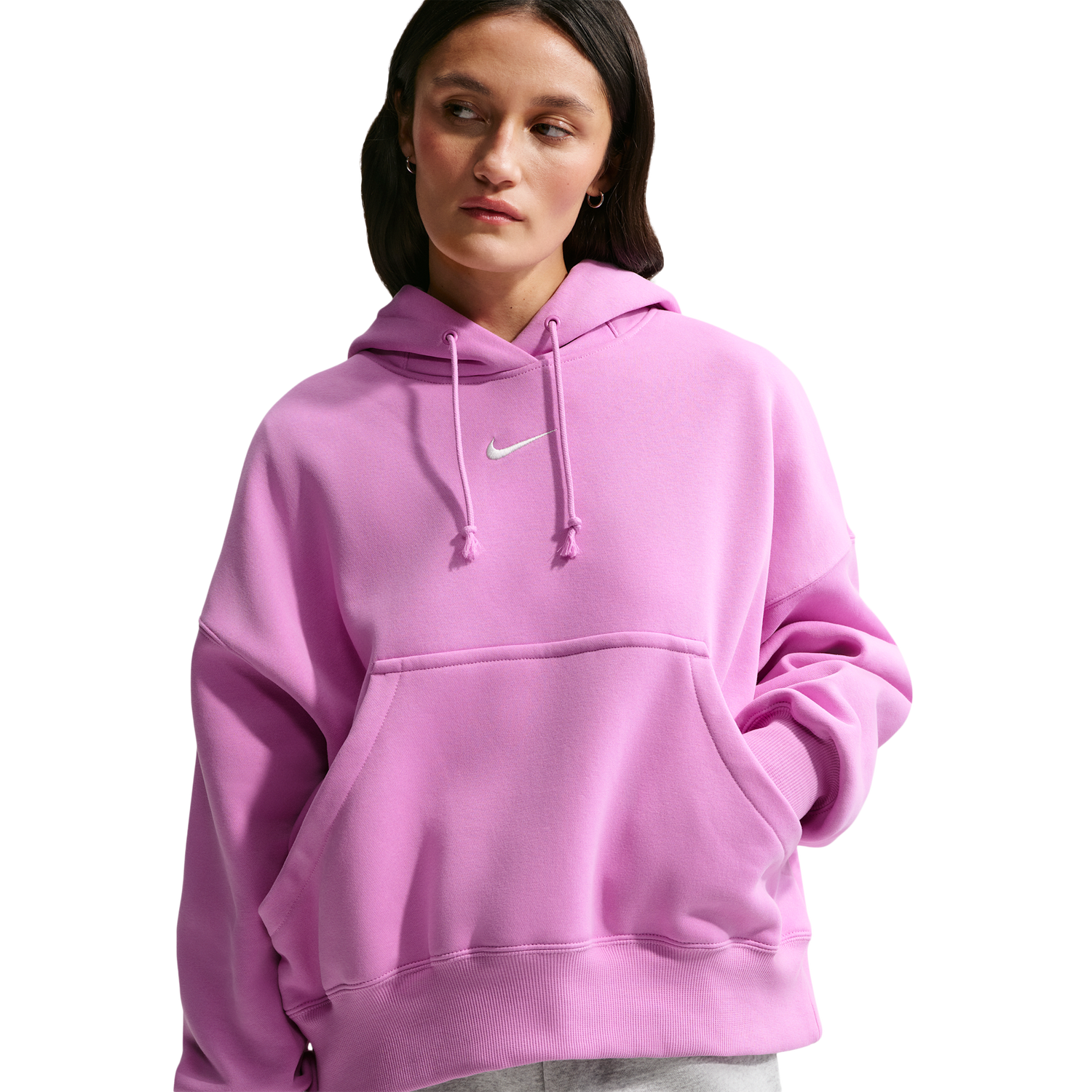 Nike PHNX Fleece OS Pullover Hoodie - Women's - Lt Magenta/Sail
