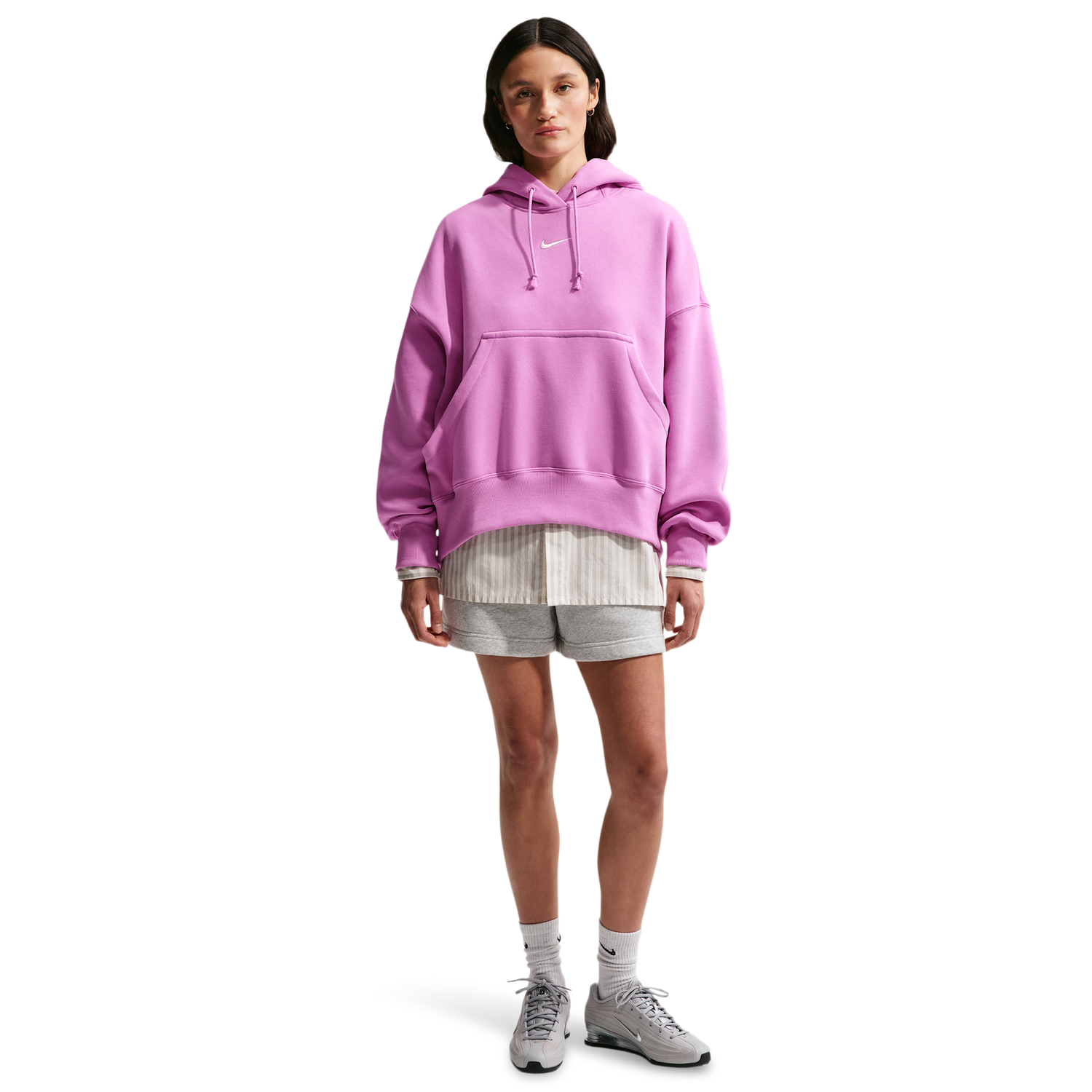 Nike PHNX Fleece OS Pullover Hoodie - Women's - Lt Magenta/Sail
