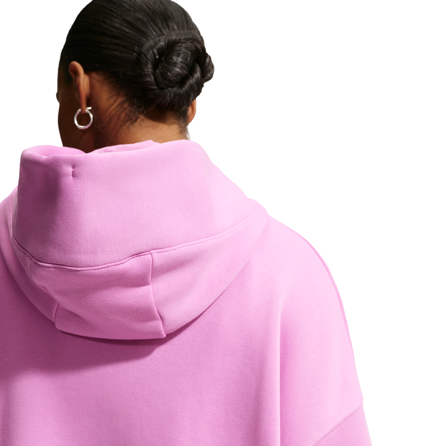 Nike PHNX Fleece OS Pullover Hoodie - Women's - Sail/Pink Foam