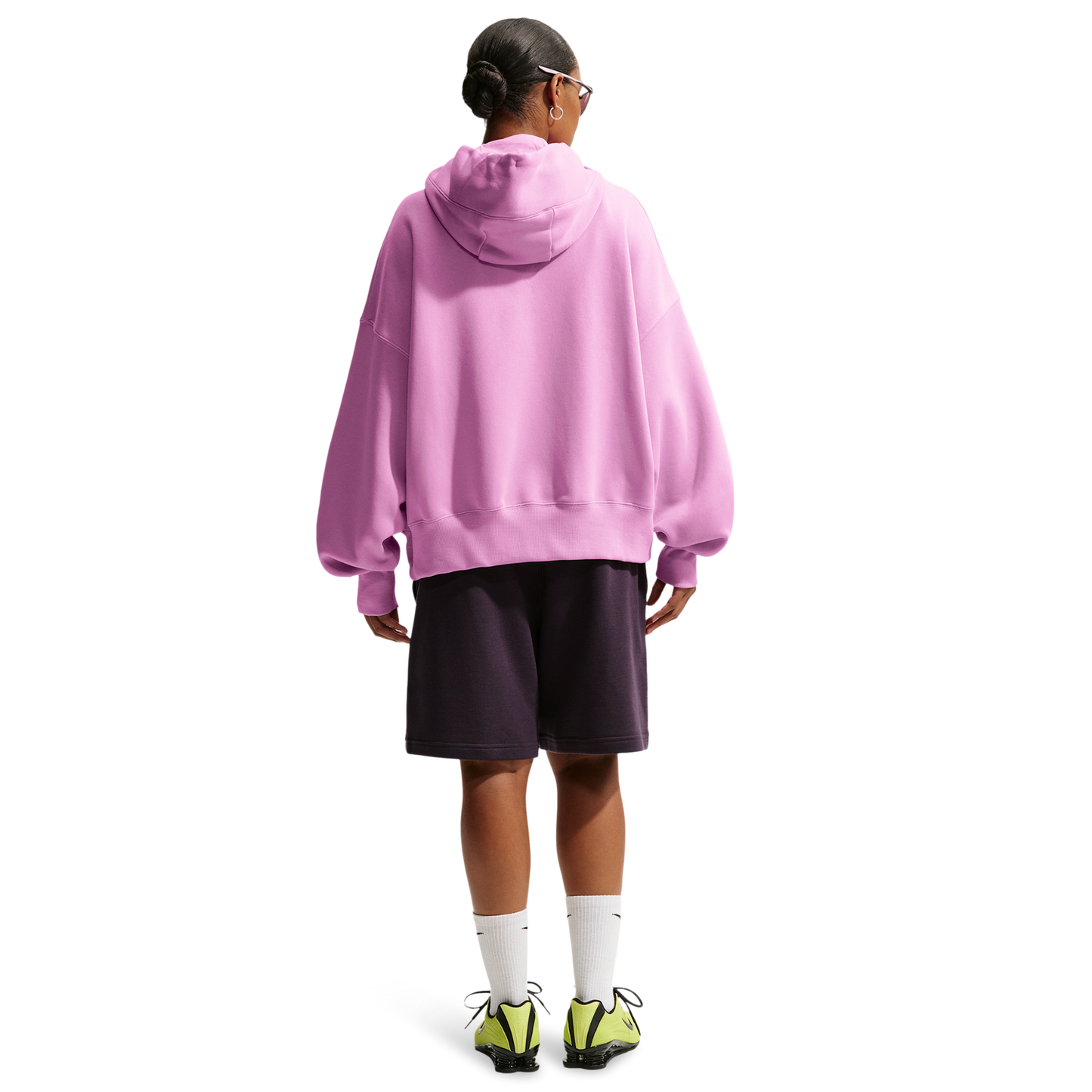 Nike PHNX Fleece OS Pullover Hoodie - Women's - Sail/Pink Foam
