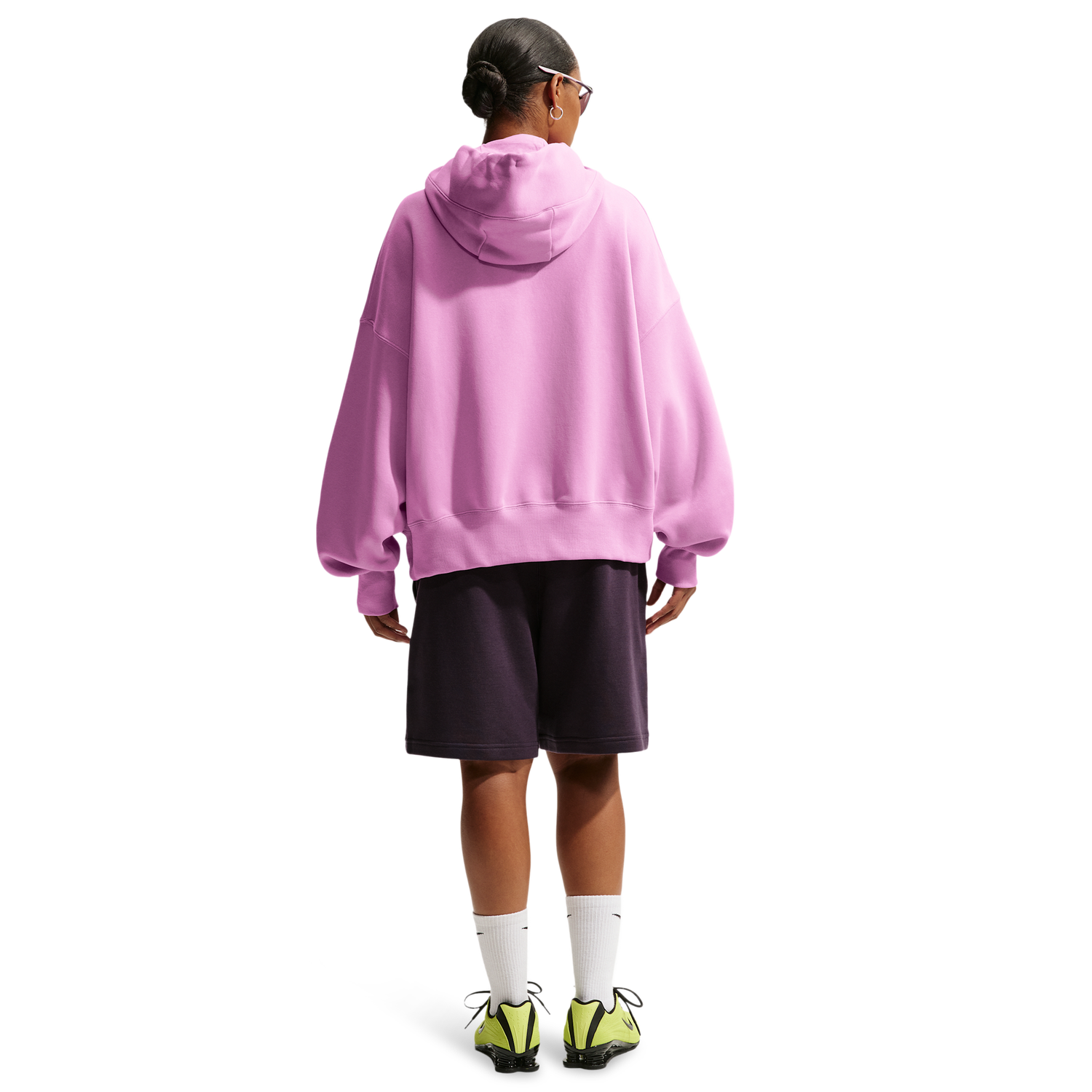 Nike PHNX Fleece OS Pullover Hoodie - Women's - Sail/Pink Foam