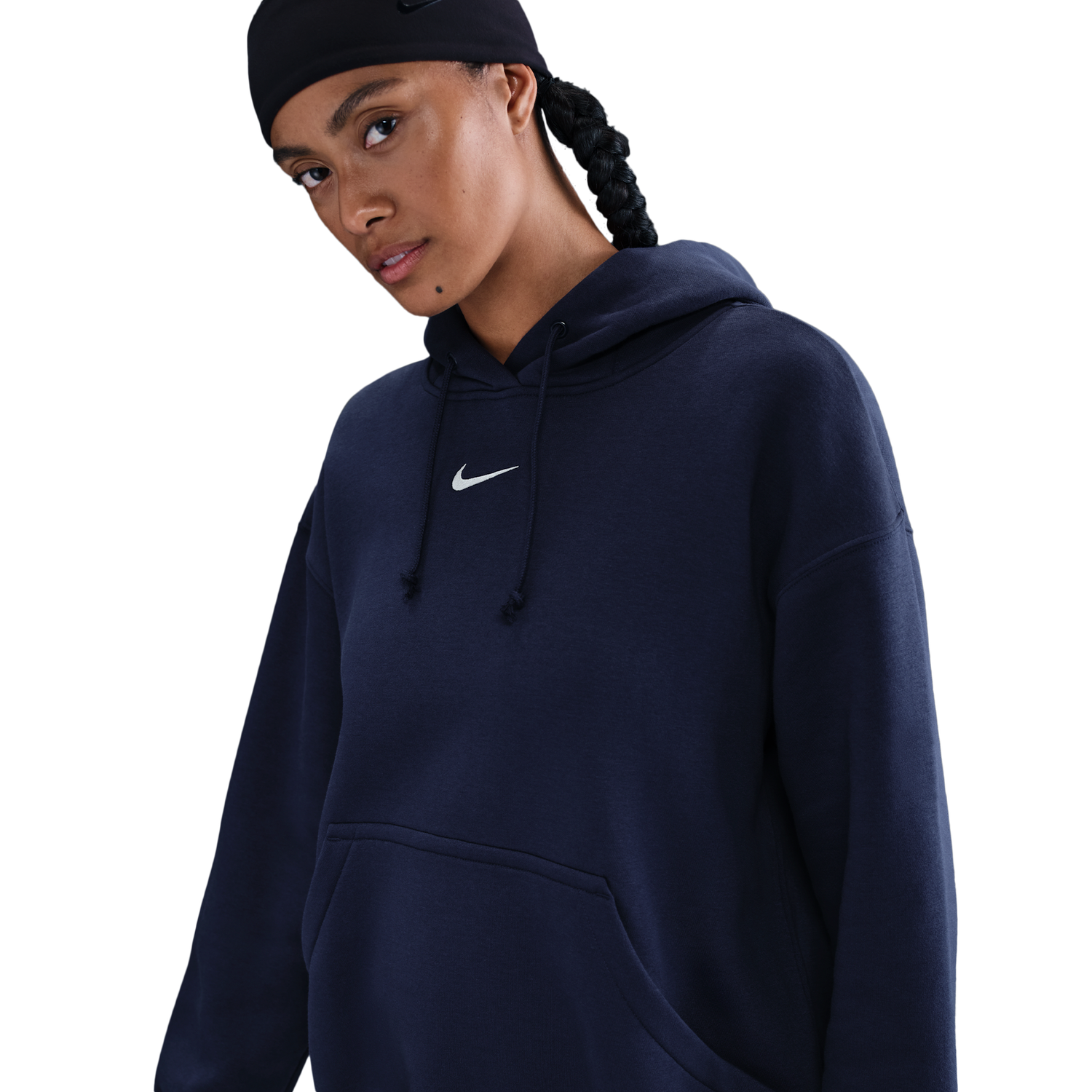 Nike Phoenix Fleece OS  Pullover Hoodie - Women's - Midnight Navy/Sail