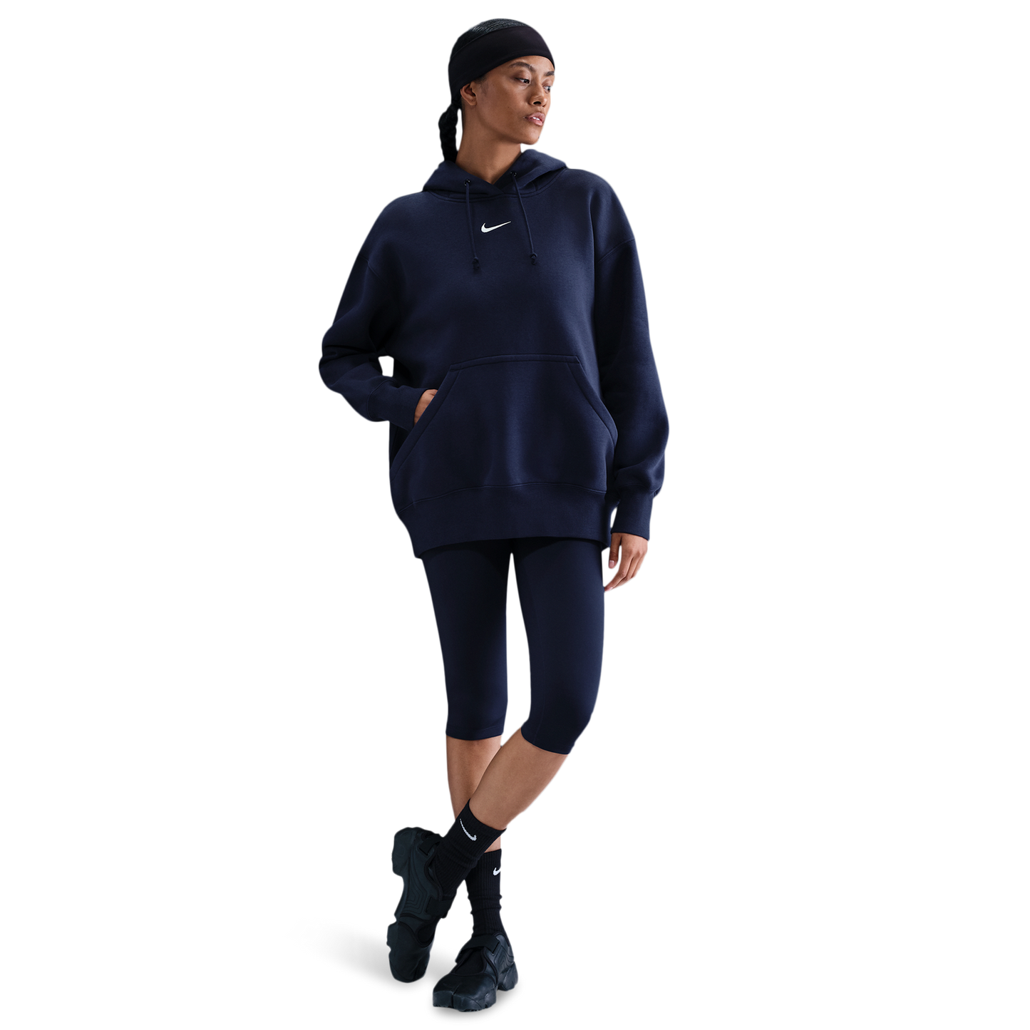Nike Phoenix Fleece OS  Pullover Hoodie - Women's - Midnight Navy/Sail