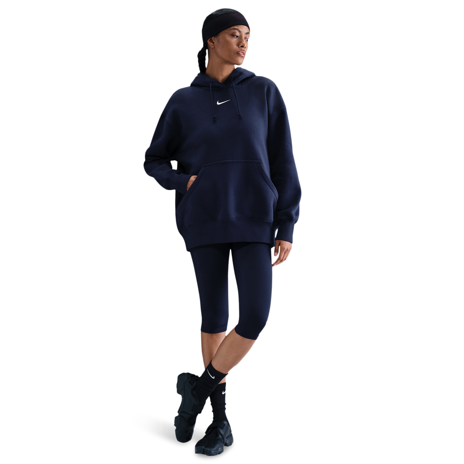 Nike Phoenix Fleece OS  Pullover Hoodie - Women's - Midnight Navy/Sail