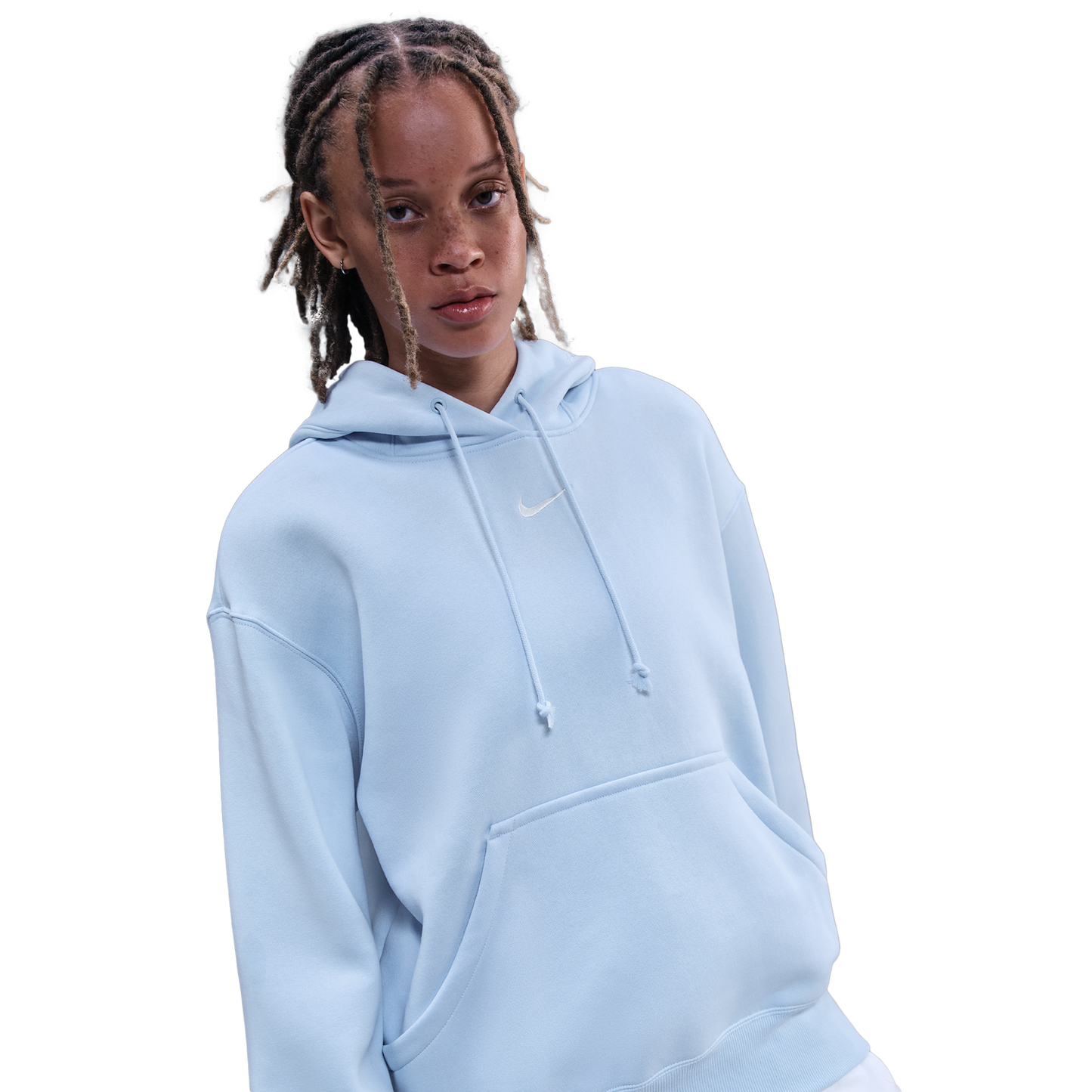 Nike Phoenix Fleece OS  Pullover Hoodie - Women's - Sail/Celestine Blue