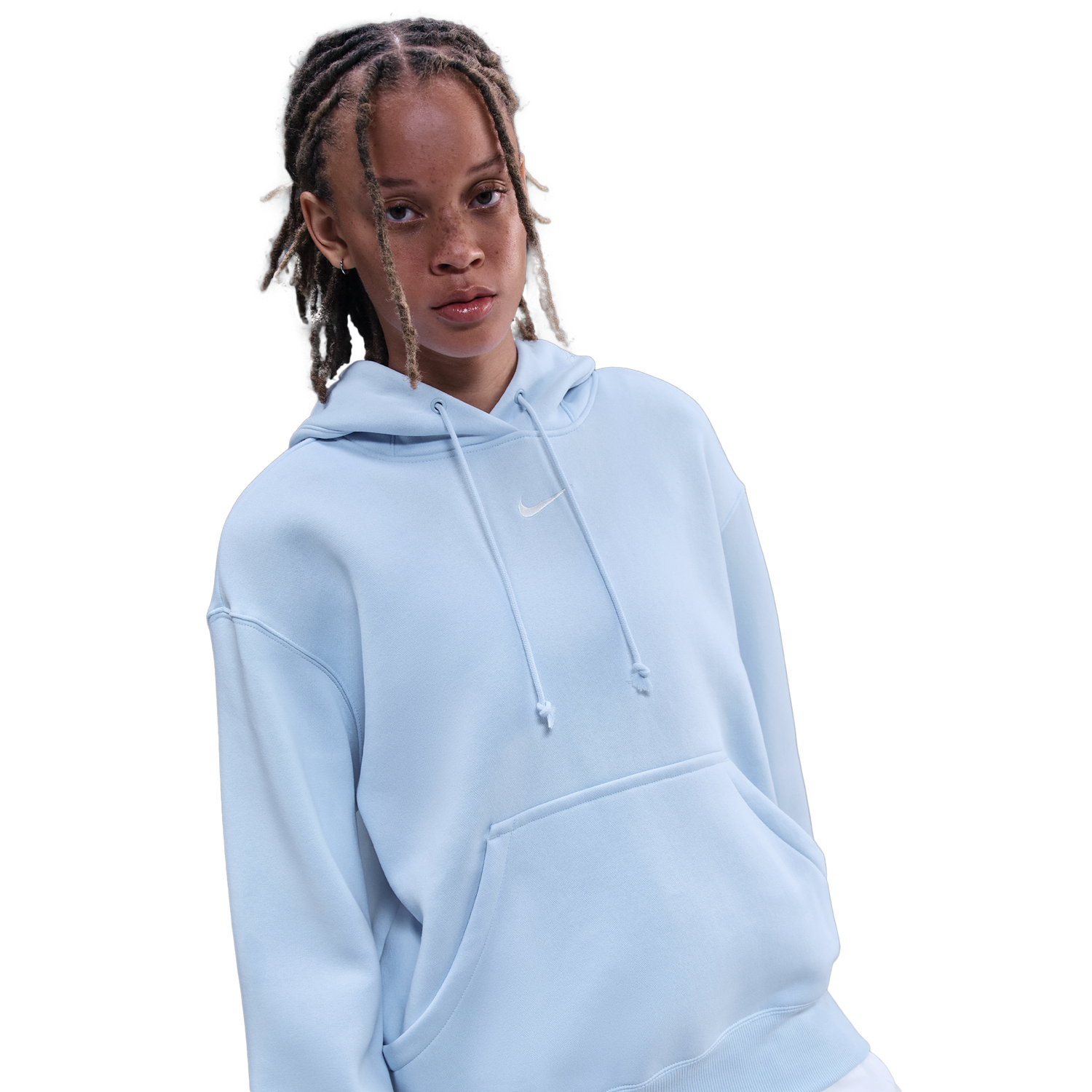 Nike Phoenix Fleece OS  Pullover Hoodie - Women's - Sail/Celestine Blue