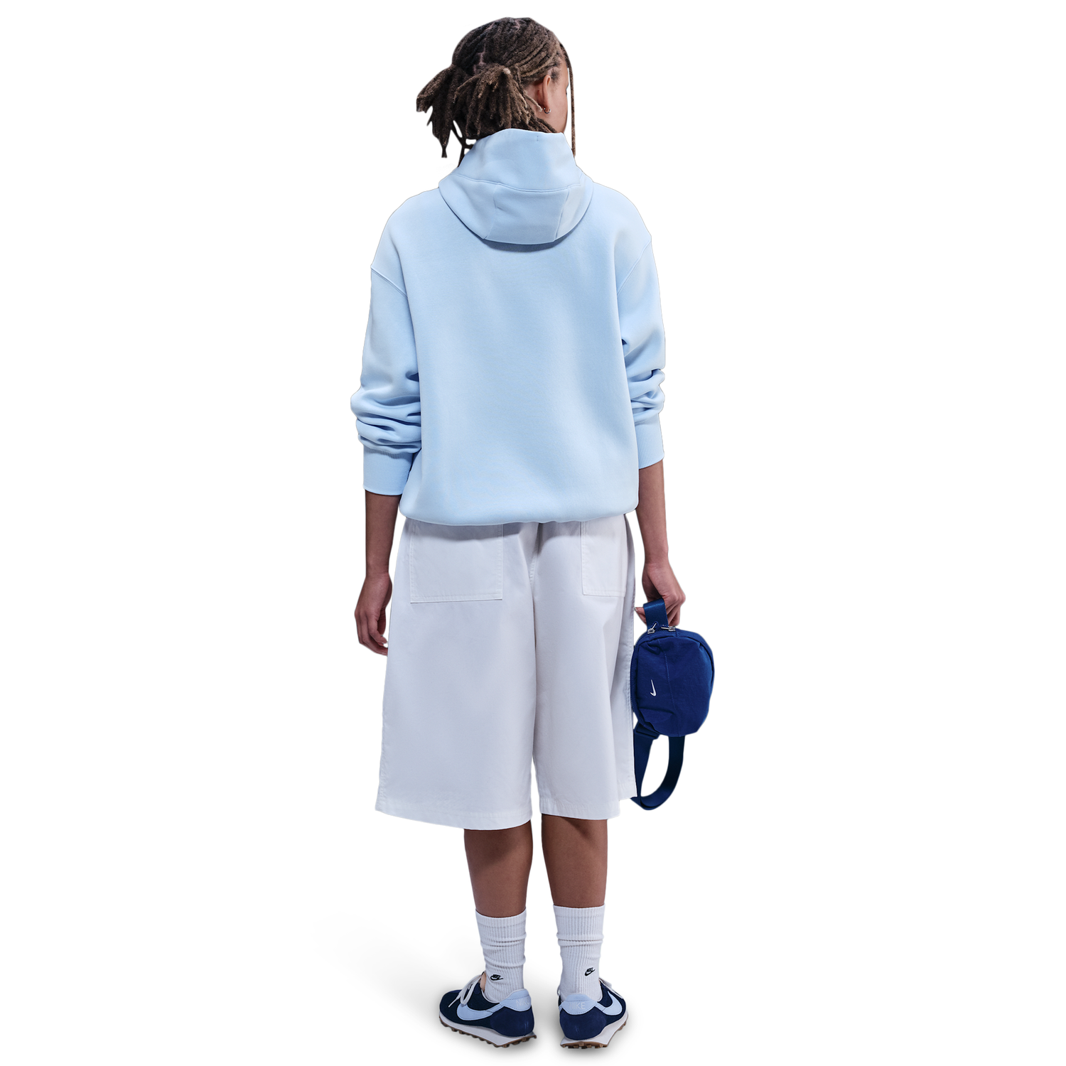 Nike Phoenix Fleece OS  Pullover Hoodie - Women's - Sail/Celestine Blue