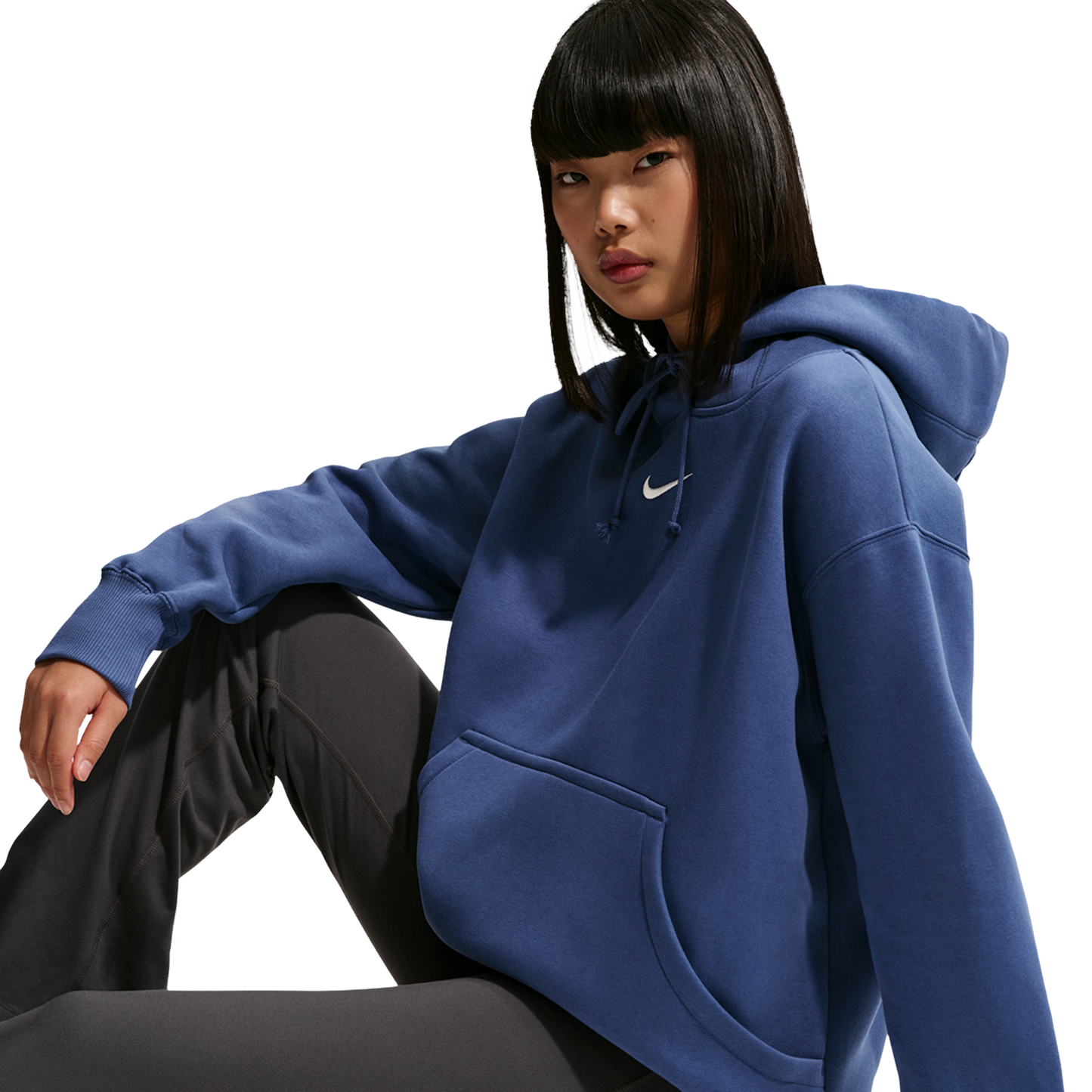 Nike Phoenix Fleece OS  Pullover Hoodie - Women's - Mystic Navy/Sail