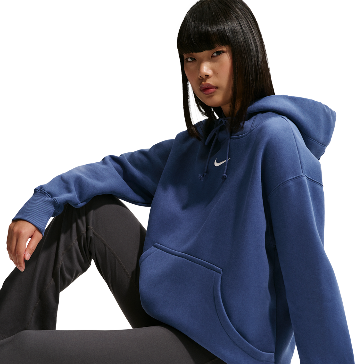 Nike Phoenix Fleece OS  Pullover Hoodie - Women's - Mystic Navy/Sail