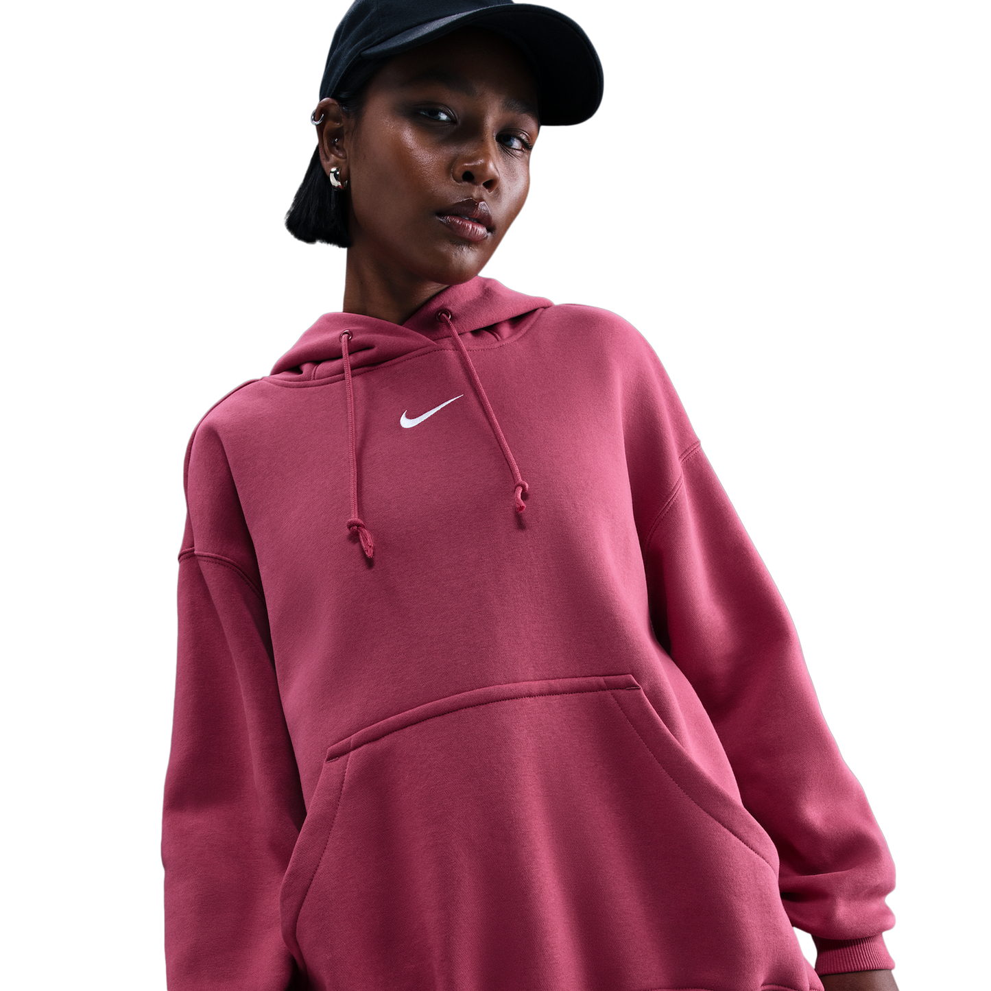 Nike Phoenix Fleece OS  Pullover Hoodie - Women's - Sweet Beet/Sail