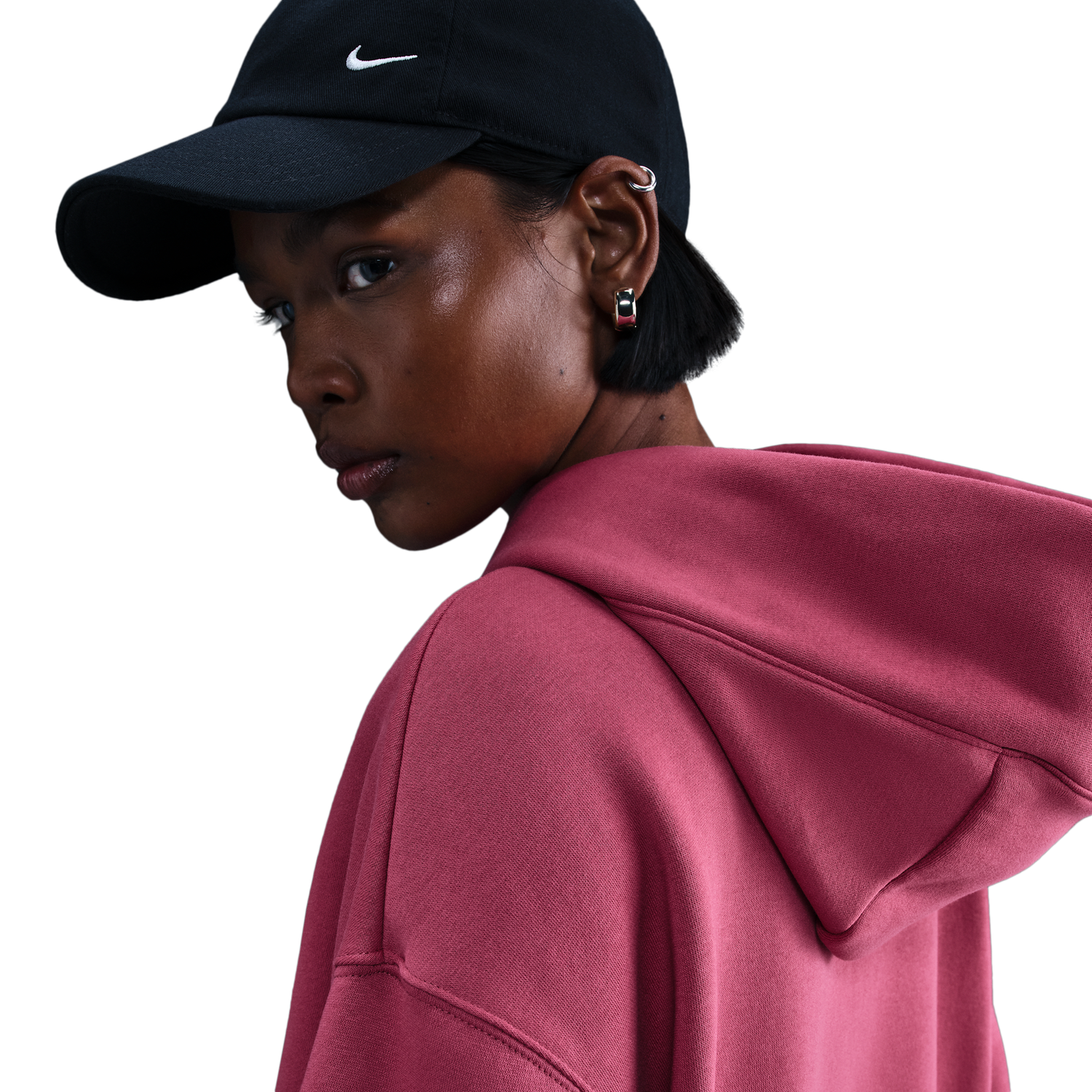 Nike Phoenix Fleece OS  Pullover Hoodie - Women's - Sweet Beet/Sail
