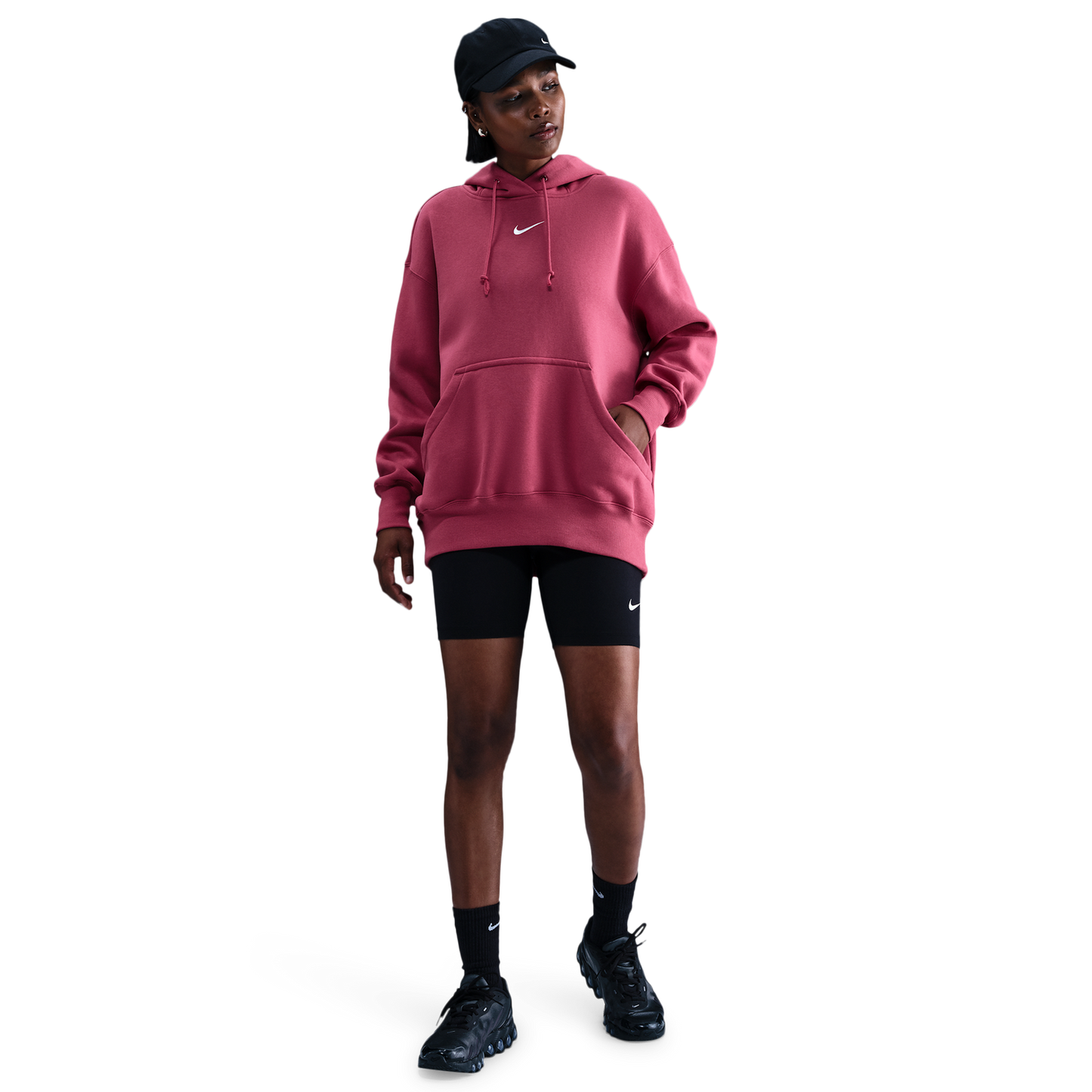 Nike Phoenix Fleece OS  Pullover Hoodie - Women's - Sweet Beet/Sail