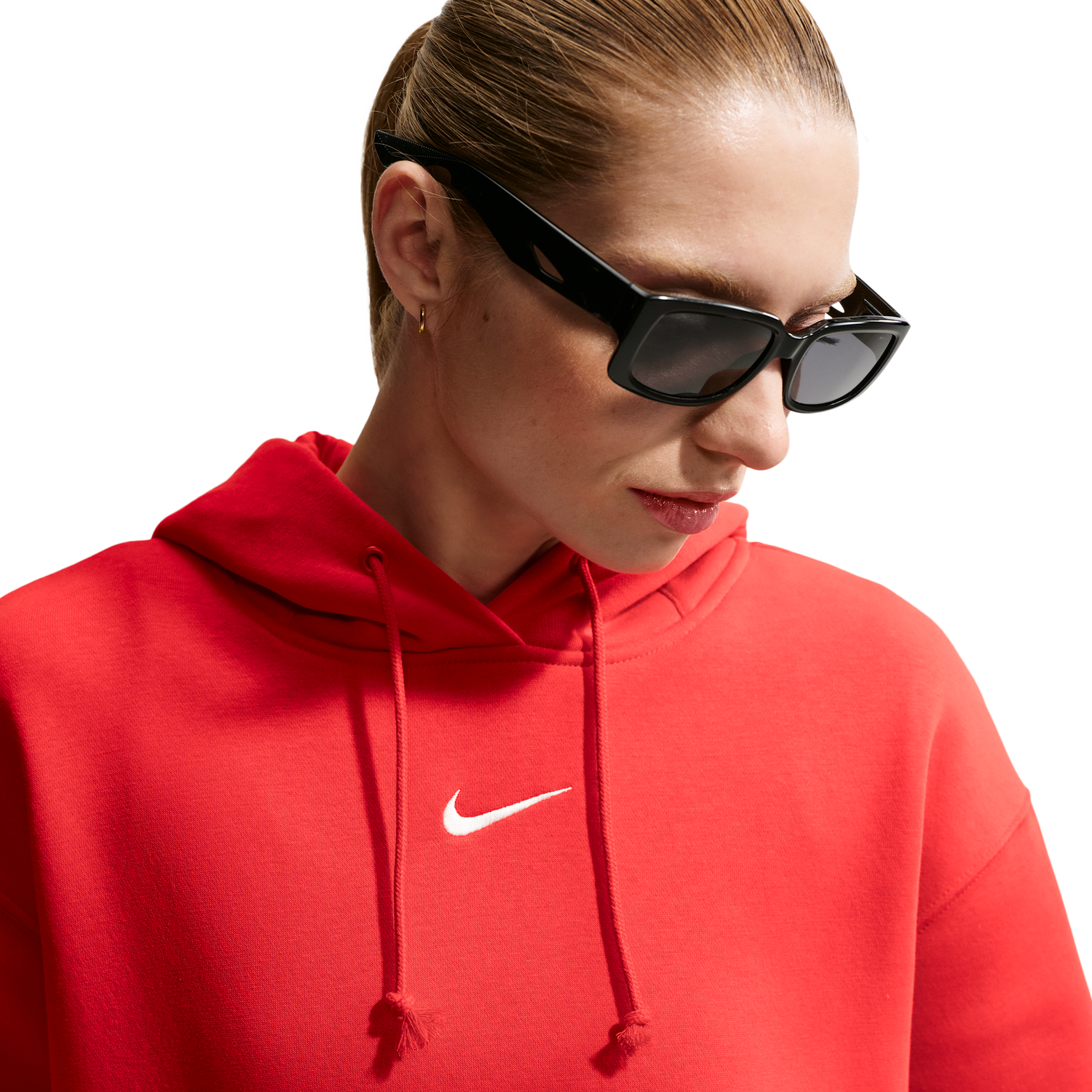 Nike Phoenix Fleece OS  Pullover Hoodie - Women's - Sail/Lt Crimson
