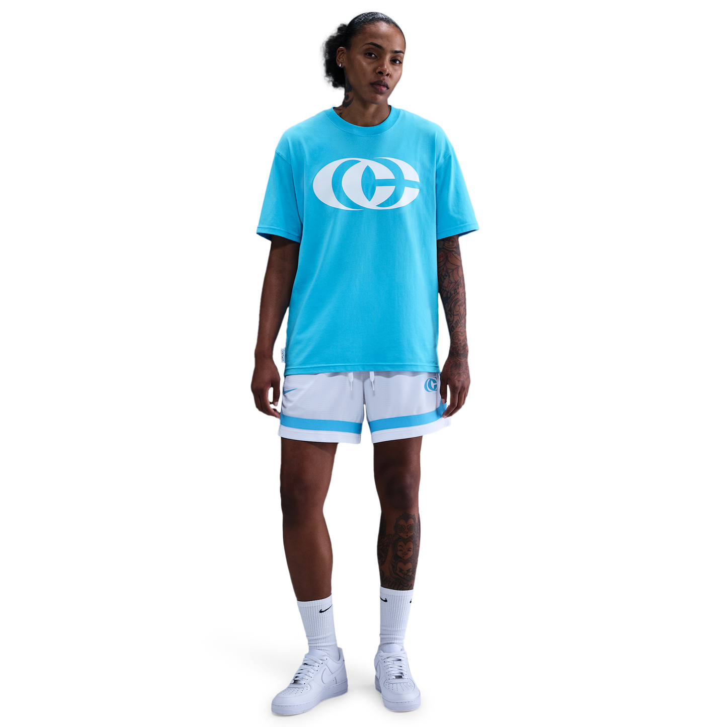 Nike CC Caitlin Logo Tee - Men's - Baltic Blue/White