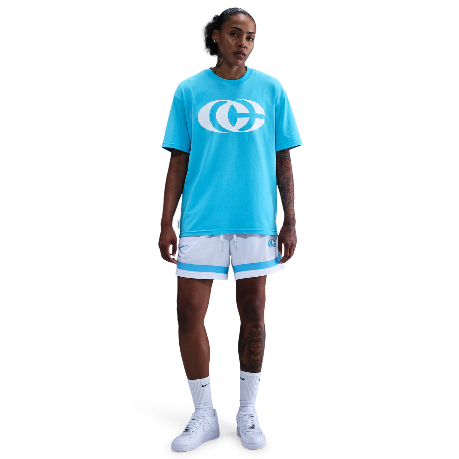 Nike CC Caitlin Logo Tee - Men's - Baltic Blue/White
