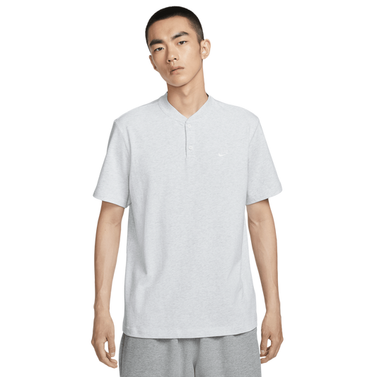 Nike Club SS Henley - Men's - Birch Heather/White/White