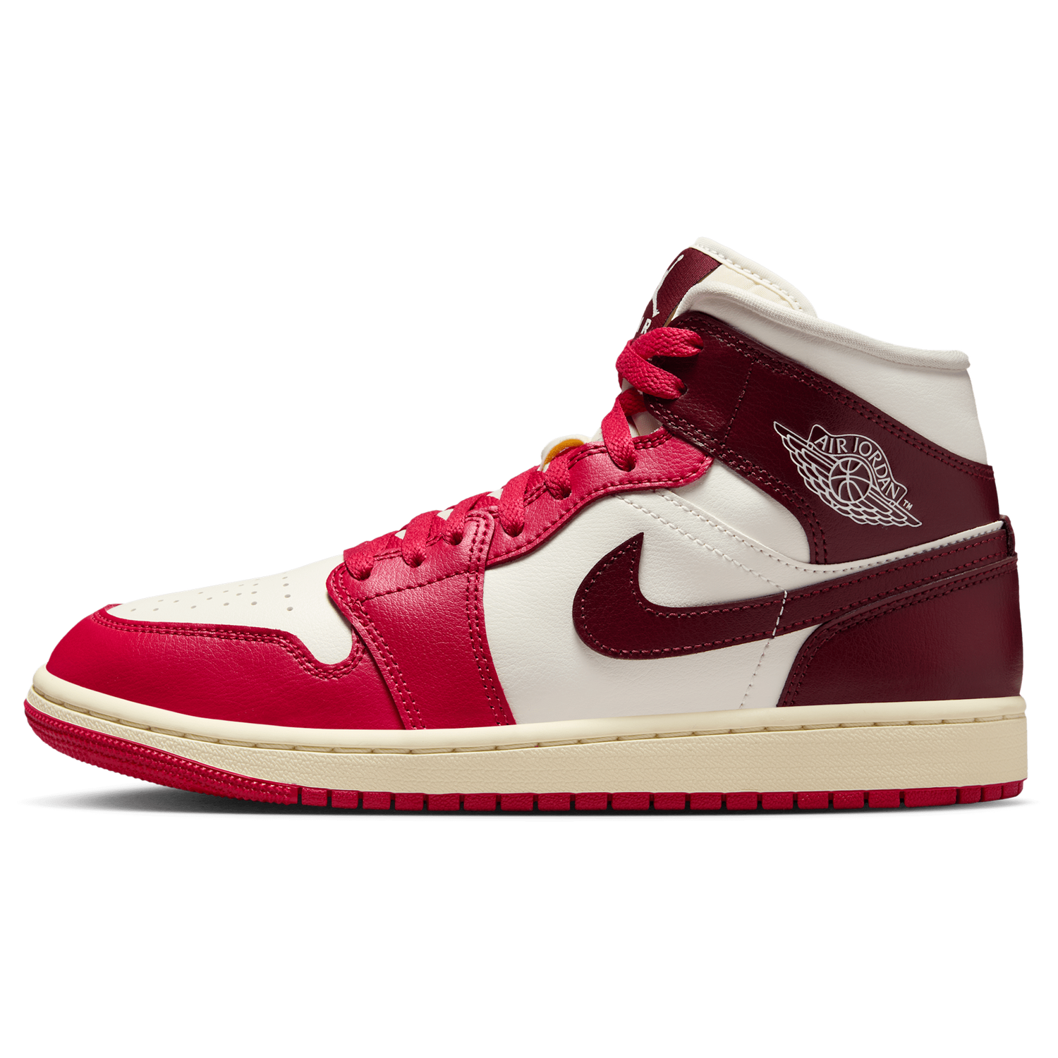 Jordan AJ 1 Mid - Women's - Dark Team Red/Sail/Coconut Milk