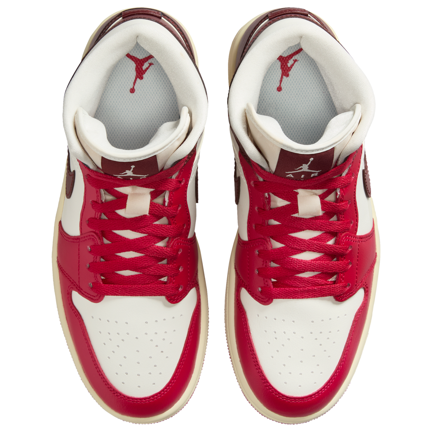 Jordan AJ 1 Mid - Women's - Dark Team Red/Sail/Coconut Milk