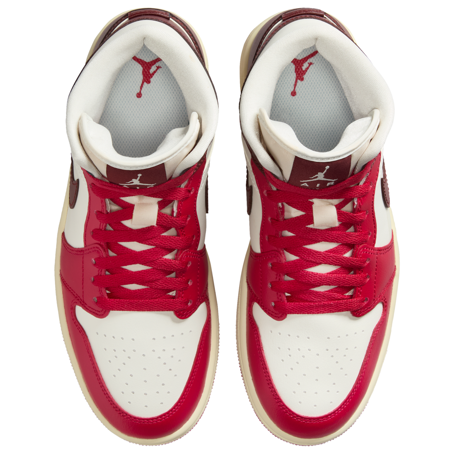 Jordan AJ 1 Mid - Women's - Dark Team Red/Sail/Coconut Milk