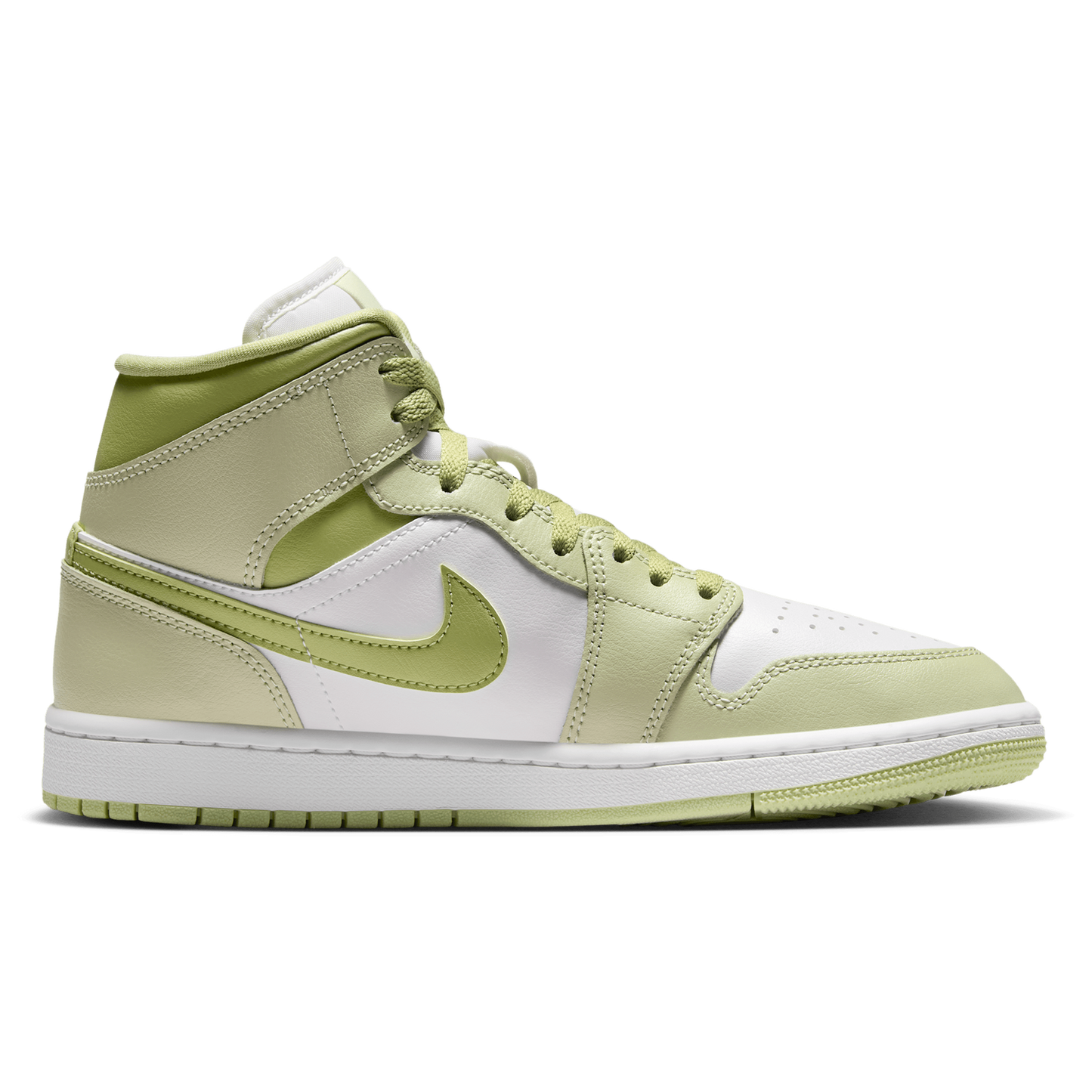 Jordan AJ 1 Mid - Women's - Olive Aura/Lawn/Sail