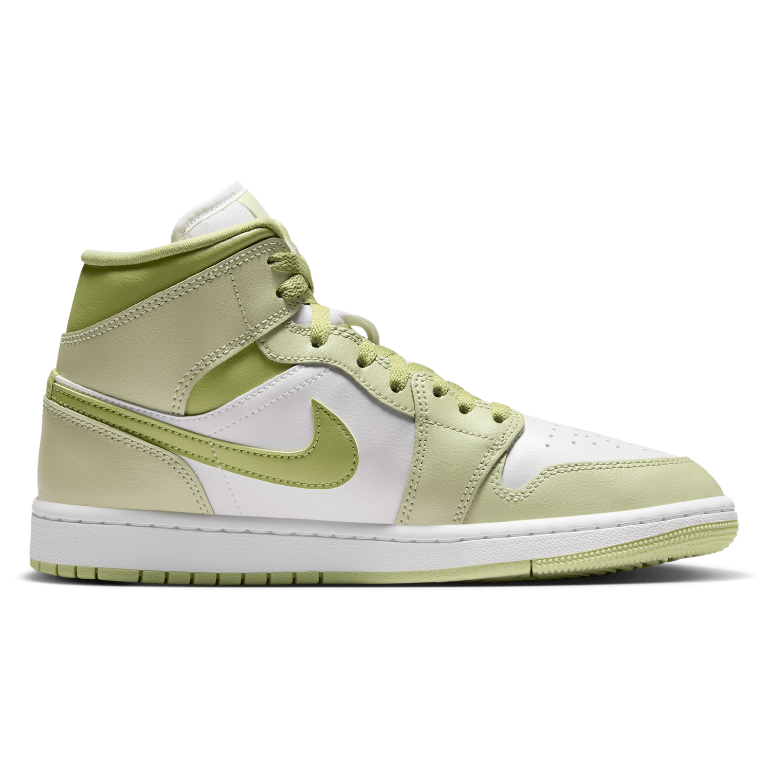 Jordan AJ 1 Mid - Women's - Olive Aura/Lawn/Sail