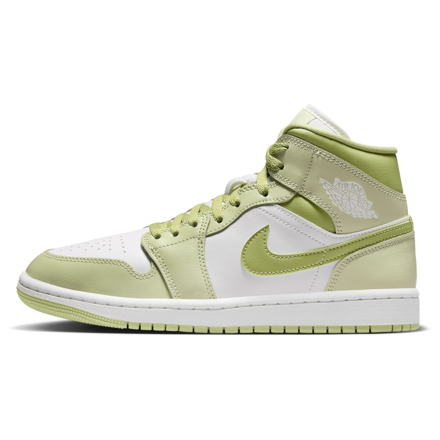 Jordan AJ 1 Mid - Women's - Olive Aura/Lawn/Sail