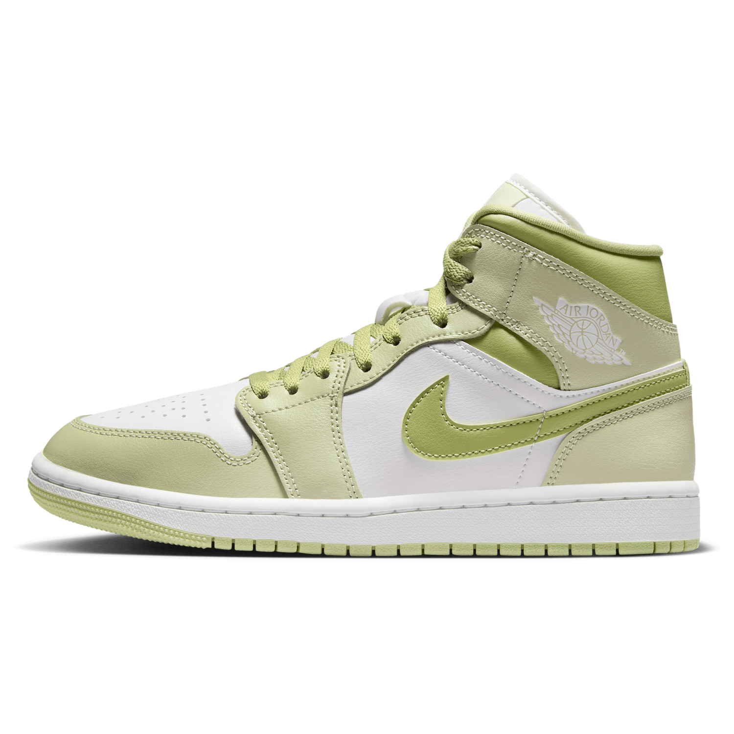 Jordan AJ 1 Mid - Women's - Olive Aura/Lawn/Sail