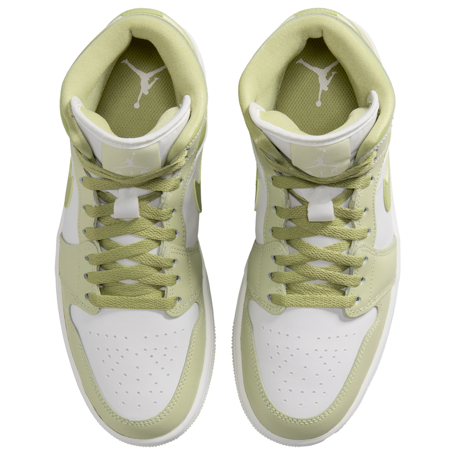 Jordan AJ 1 Mid - Women's - Olive Aura/Lawn/Sail