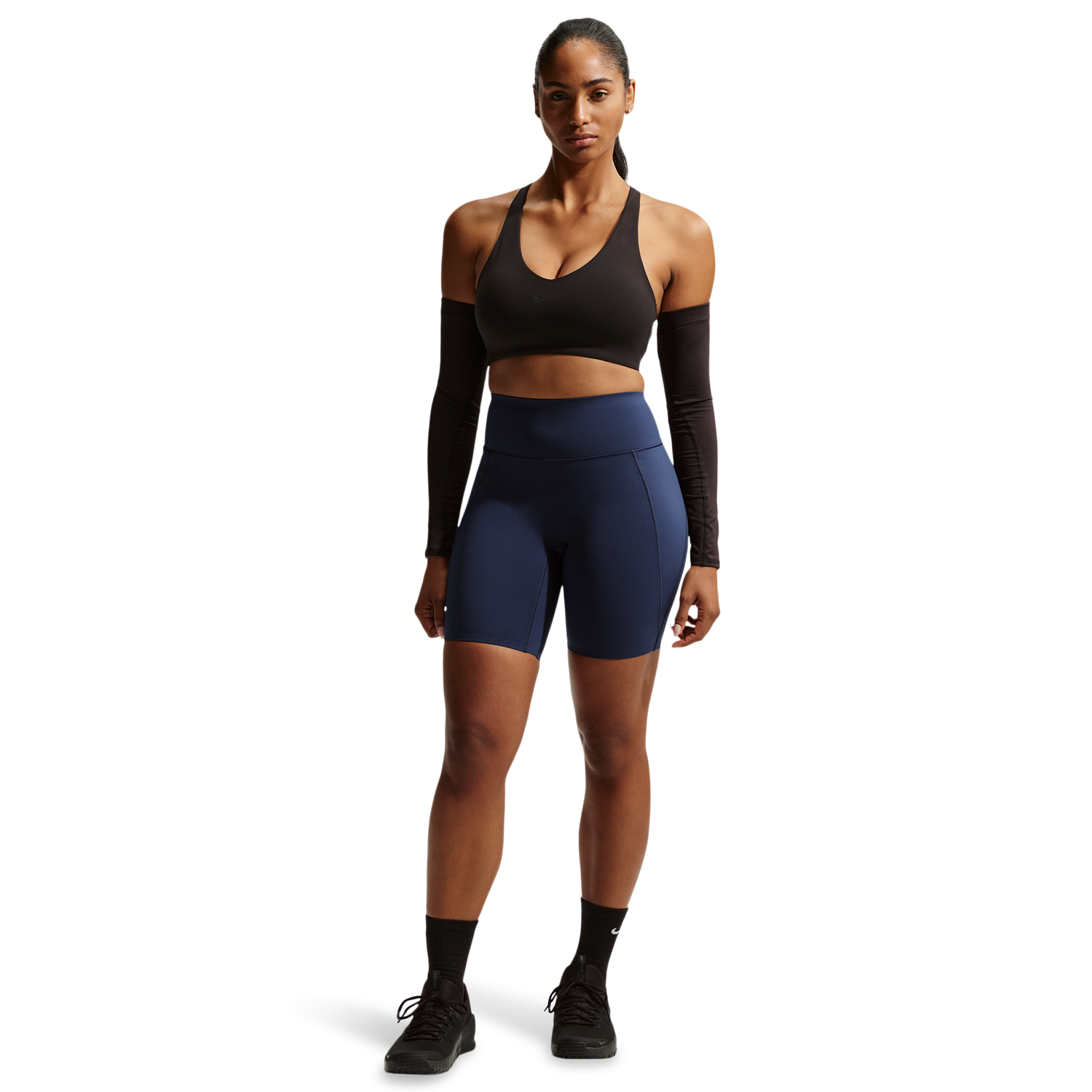 Nike Drifit Universal HR 8In Pocket Short - Women's - Midnight Navy/Midnight Navy/Dark Obsidian