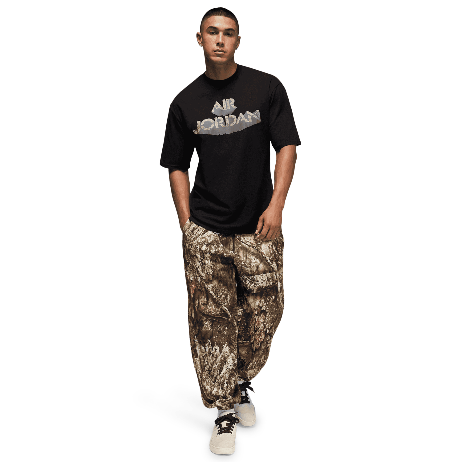 Jordan AJ 4 Cave '85 Short Sleeve Crew - Men's - Black/Olive/Brown