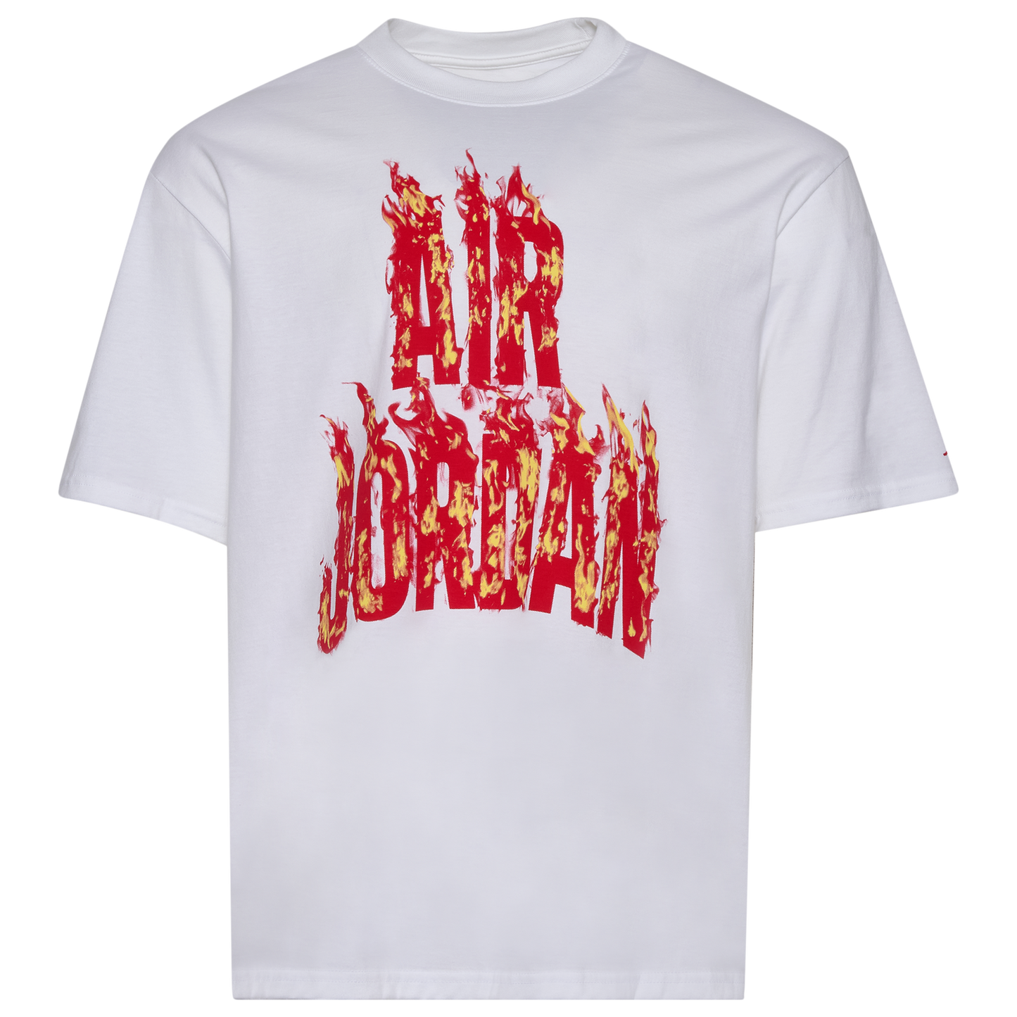 Jordan AJ 5 Fire '85 Short Sleeve Crew - Men's - White/Fire Red/Yellow