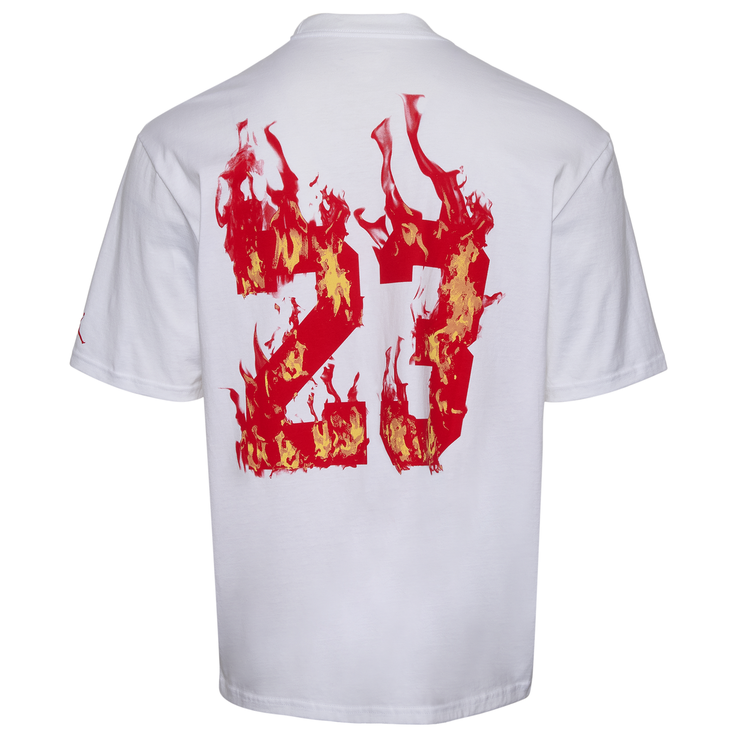 Jordan AJ 5 Fire '85 Short Sleeve Crew - Men's - White/Fire Red/Yellow