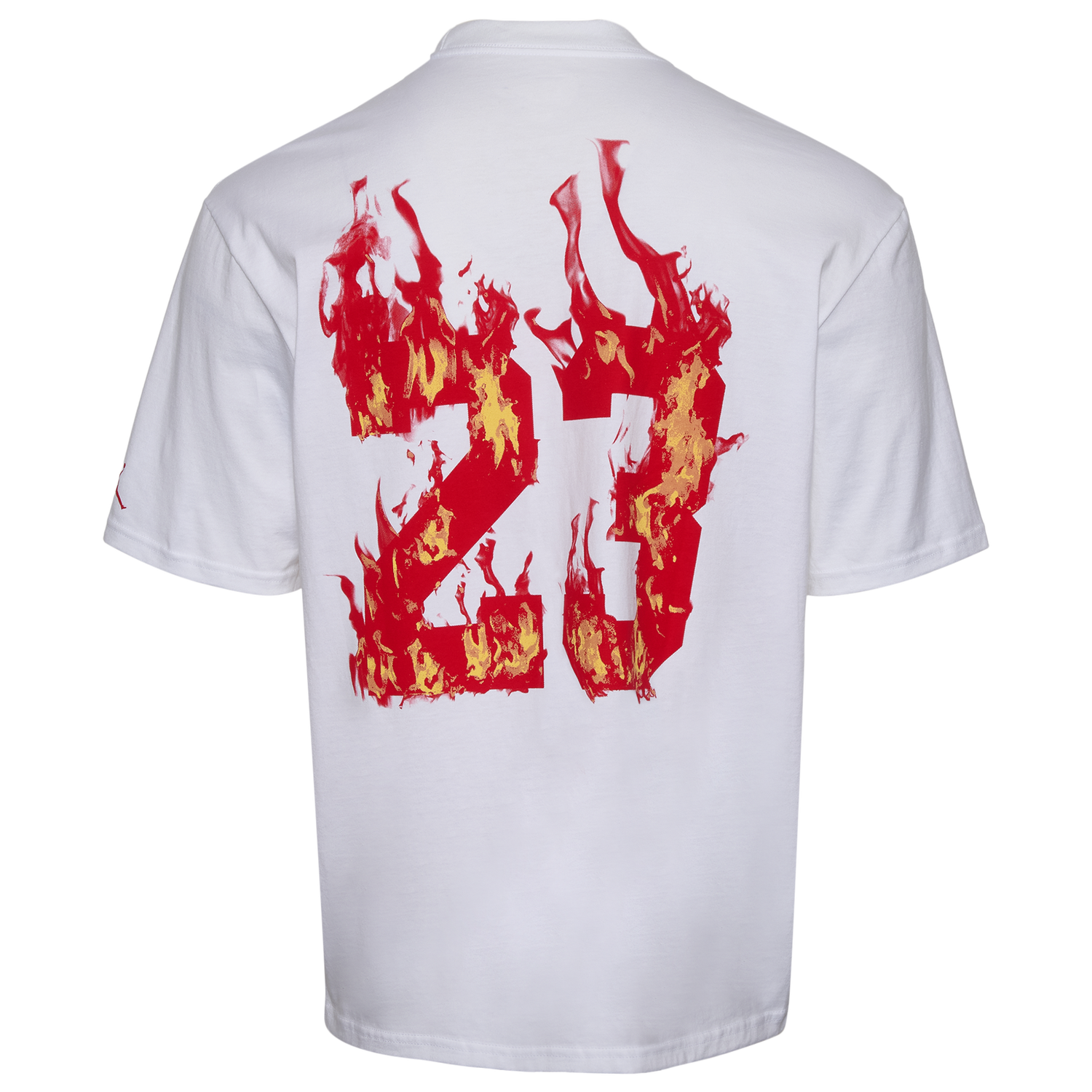 Jordan AJ 5 Fire '85 Short Sleeve Crew - Men's - White/Fire Red/Yellow