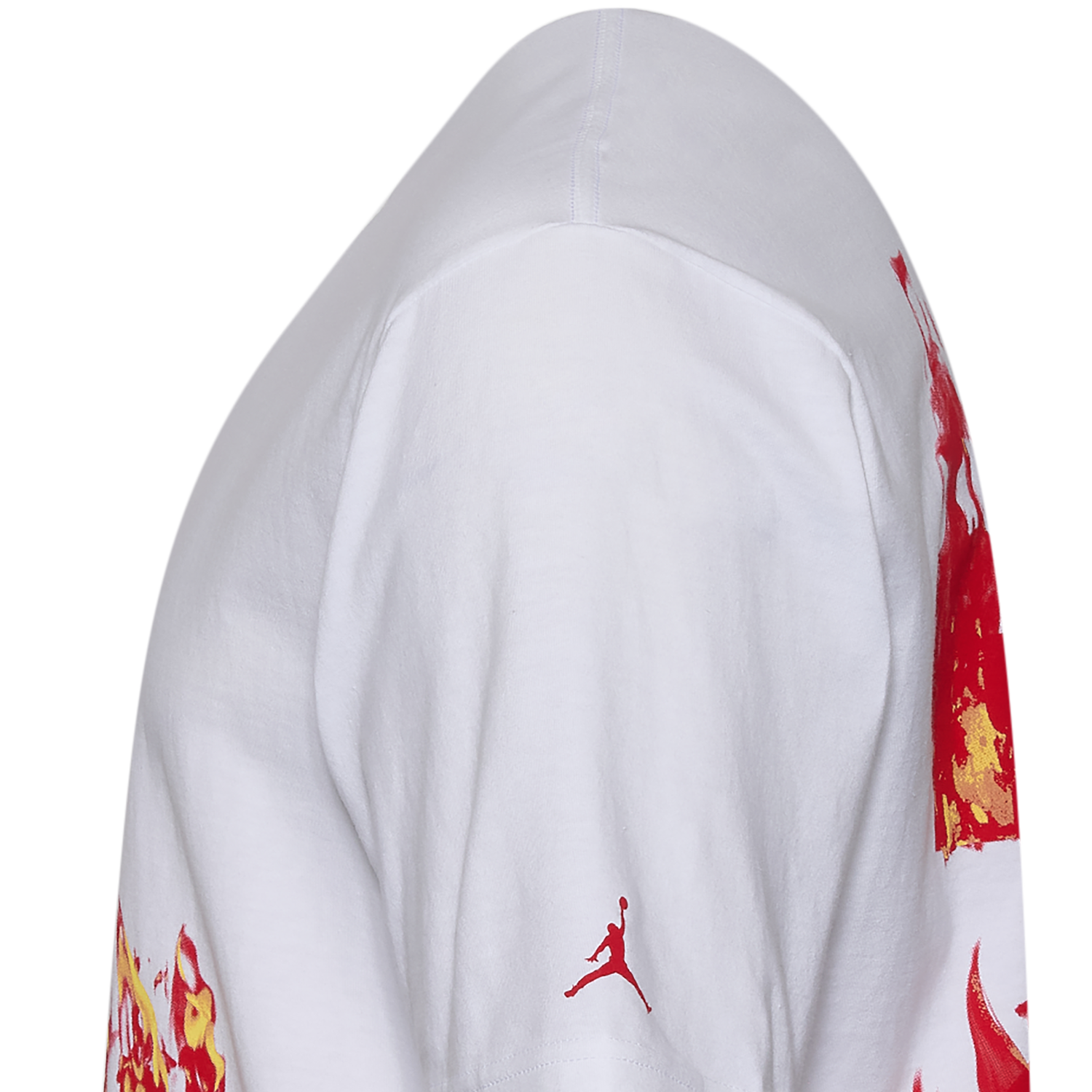 Jordan AJ 5 Fire '85 Short Sleeve Crew - Men's - White/Fire Red/Yellow