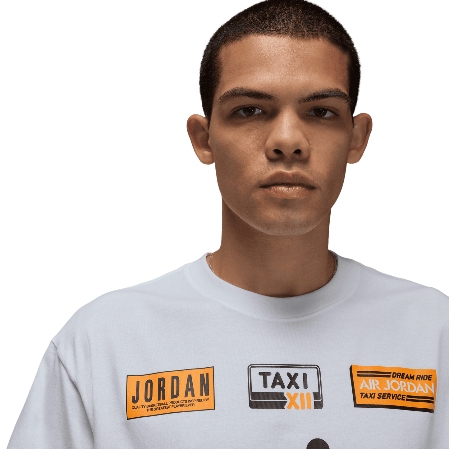 Jordan AJ 12 Taxi '85 Short Sleeve Crew - Men's - White/Black/Taxi
