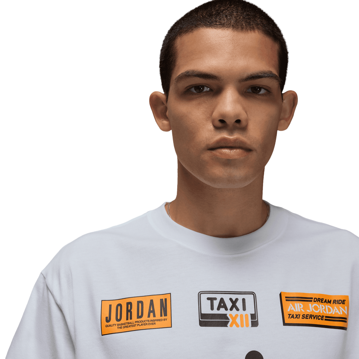Jordan AJ 12 Taxi '85 Short Sleeve Crew - Men's - White/Black/Taxi