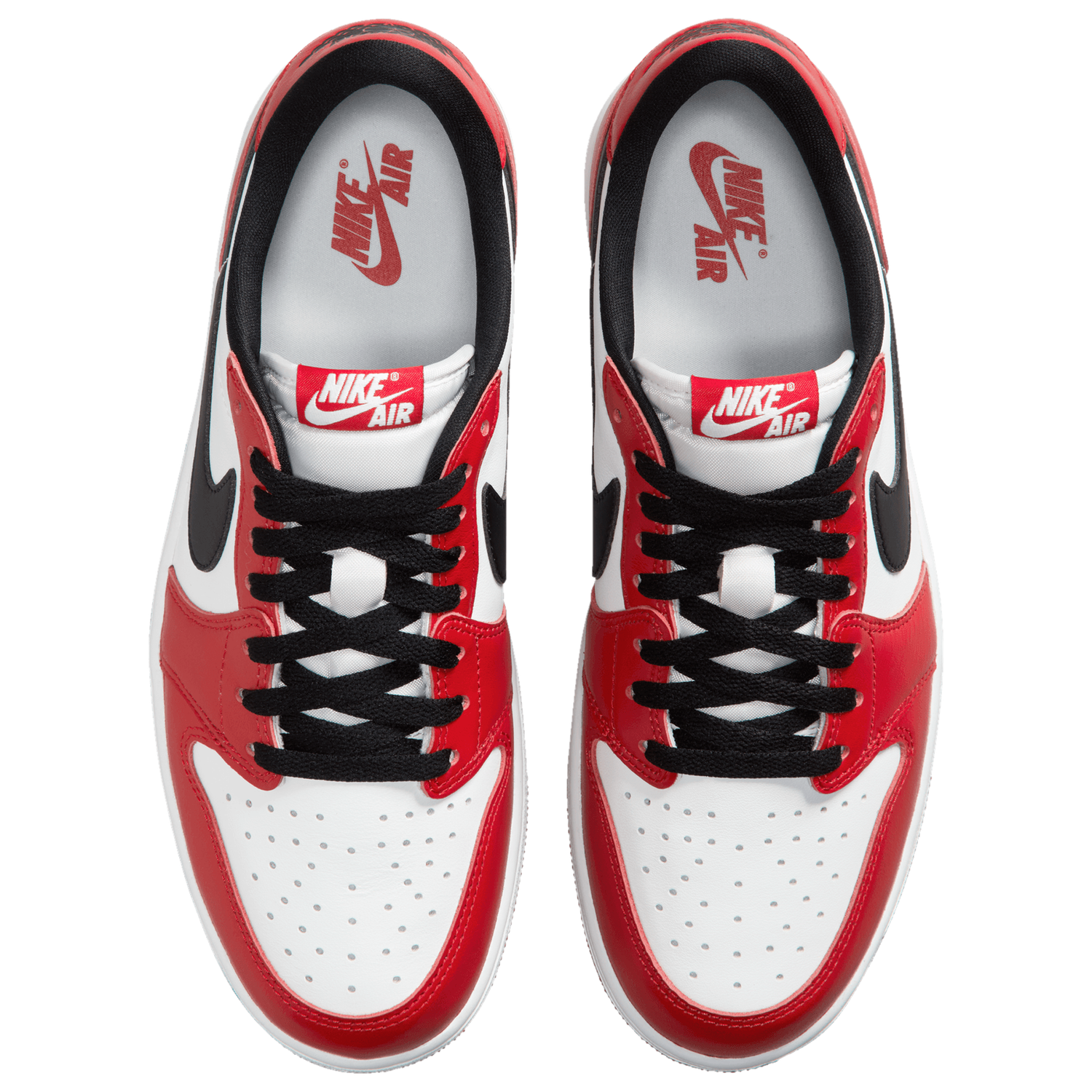 Jordan AJ 1 Retro Low OG - Men's - White/Red/Black
