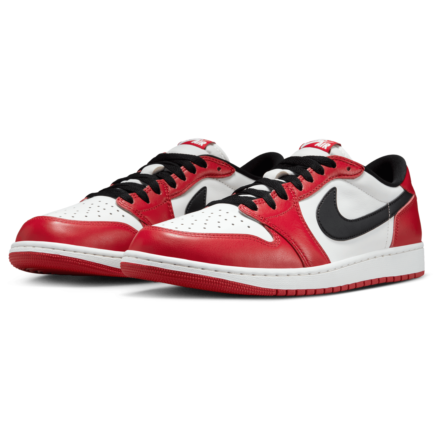 Jordan AJ 1 Retro Low OG - Men's - White/Red/Black
